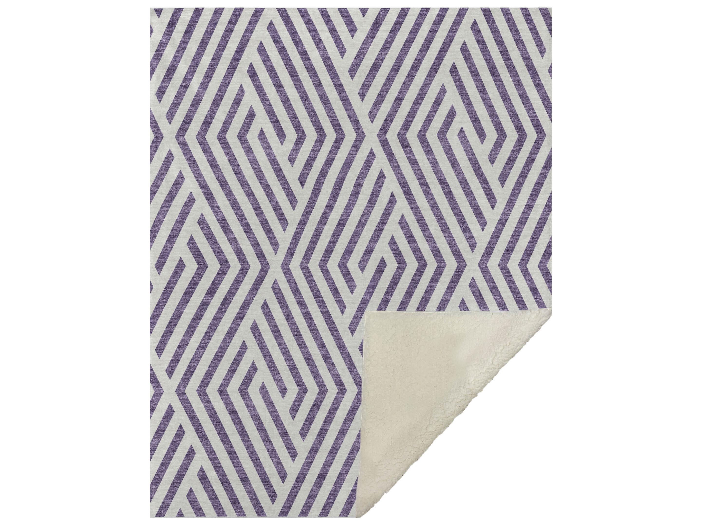 Dalyn Sherpa Purple Polyester Throw