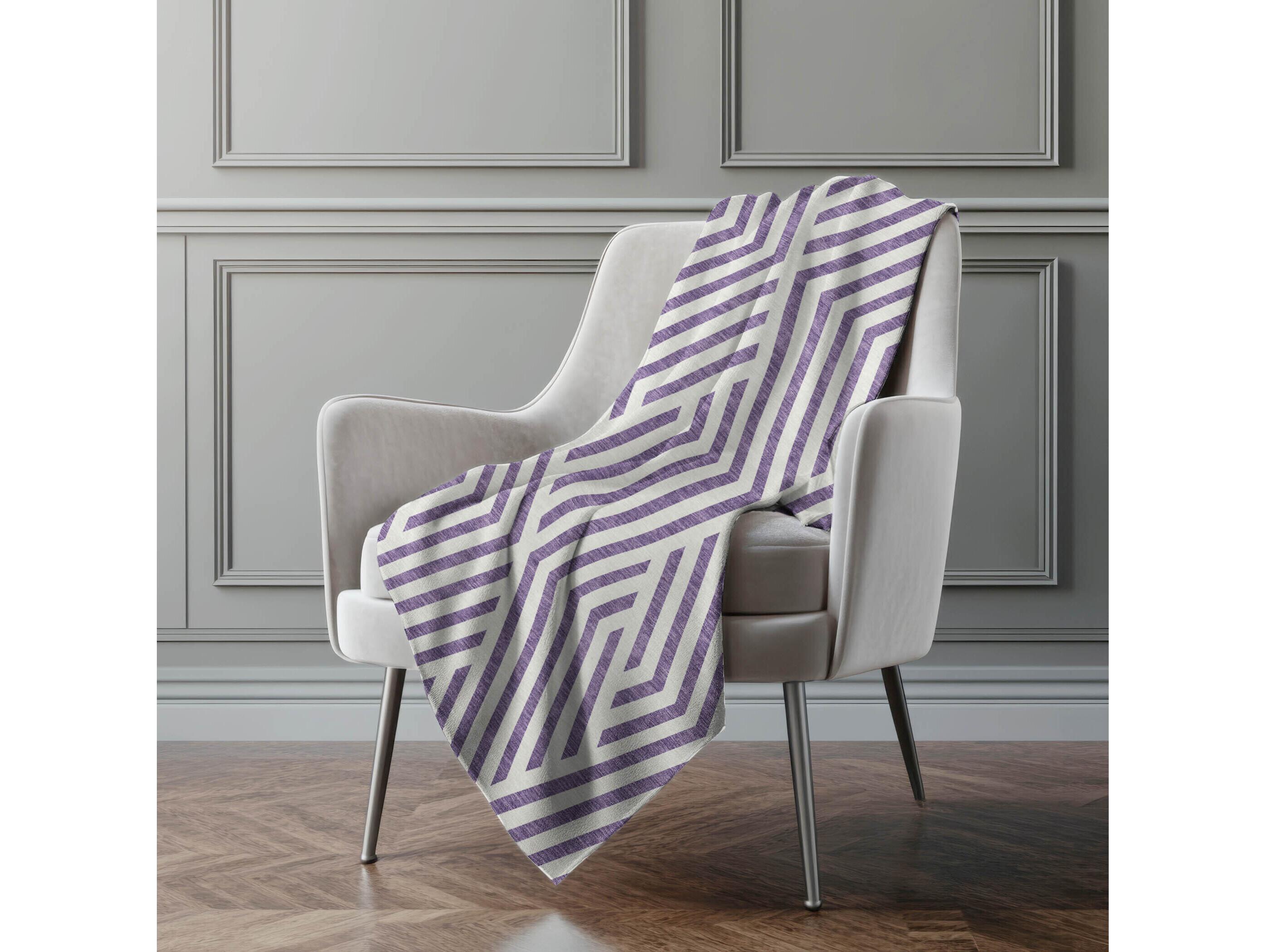 Dalyn Sherpa Purple Polyester Throw