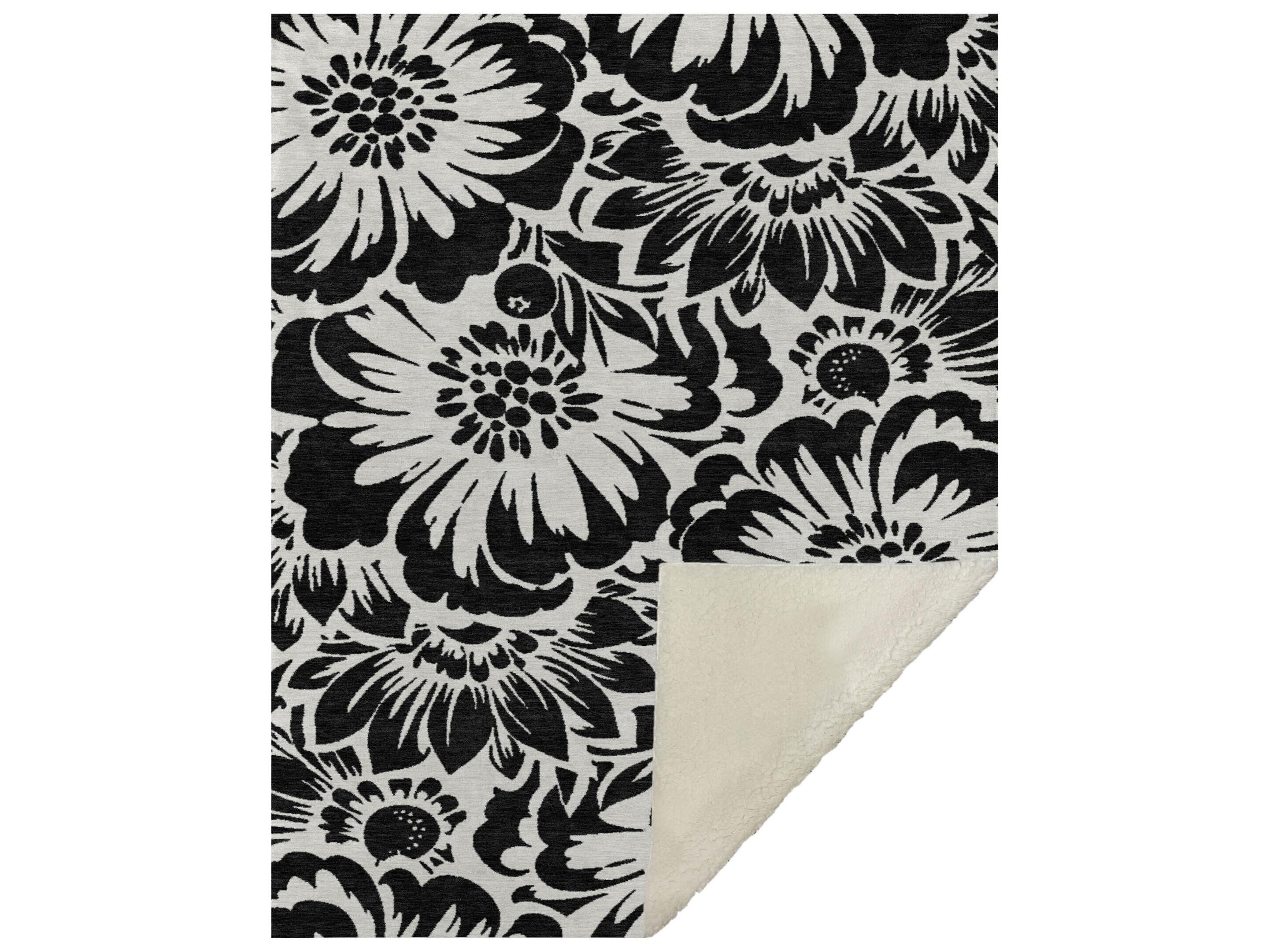 Dalyn Sherpa Black Polyester Throw