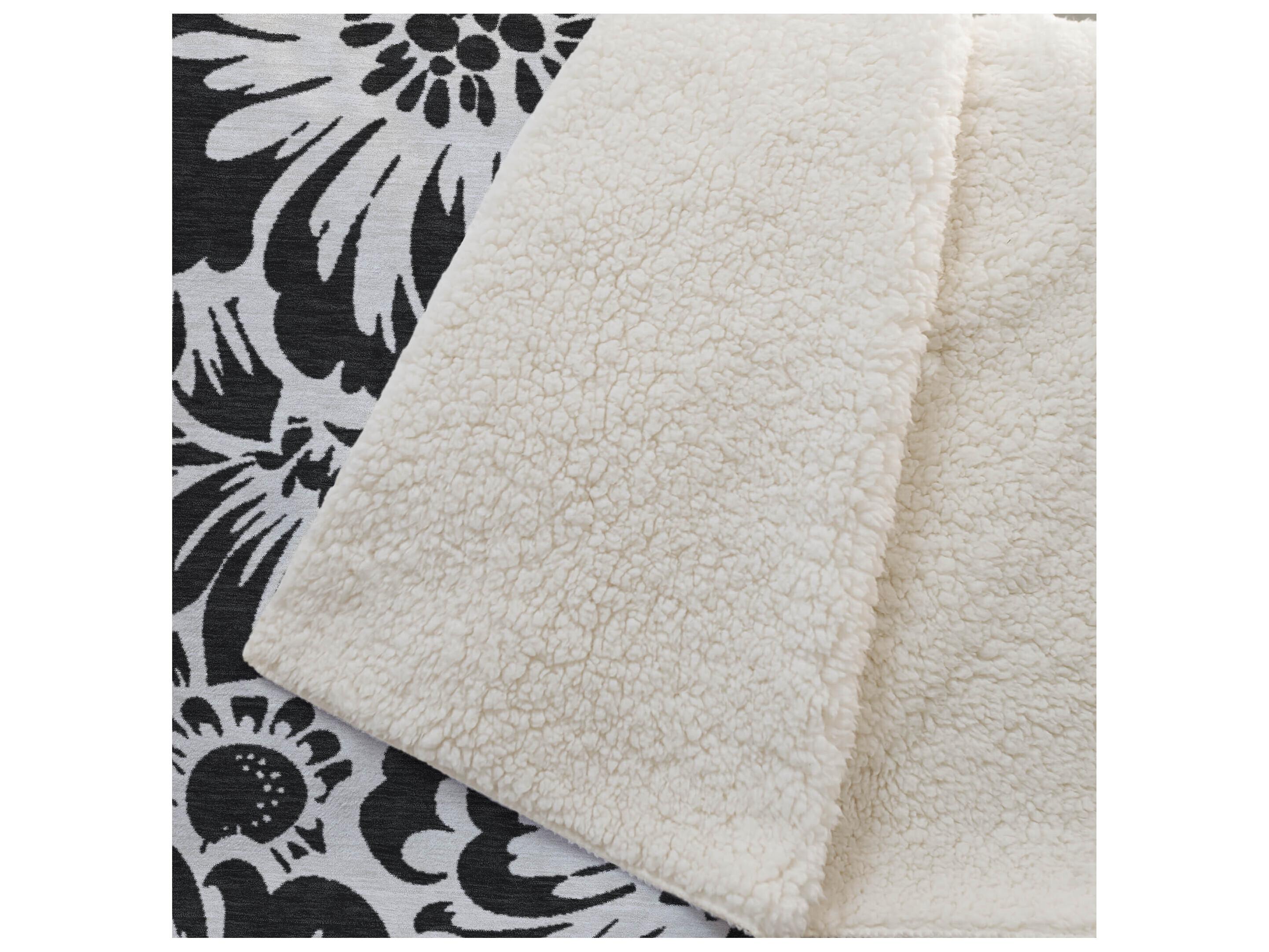 Dalyn Sherpa Black Polyester Throw