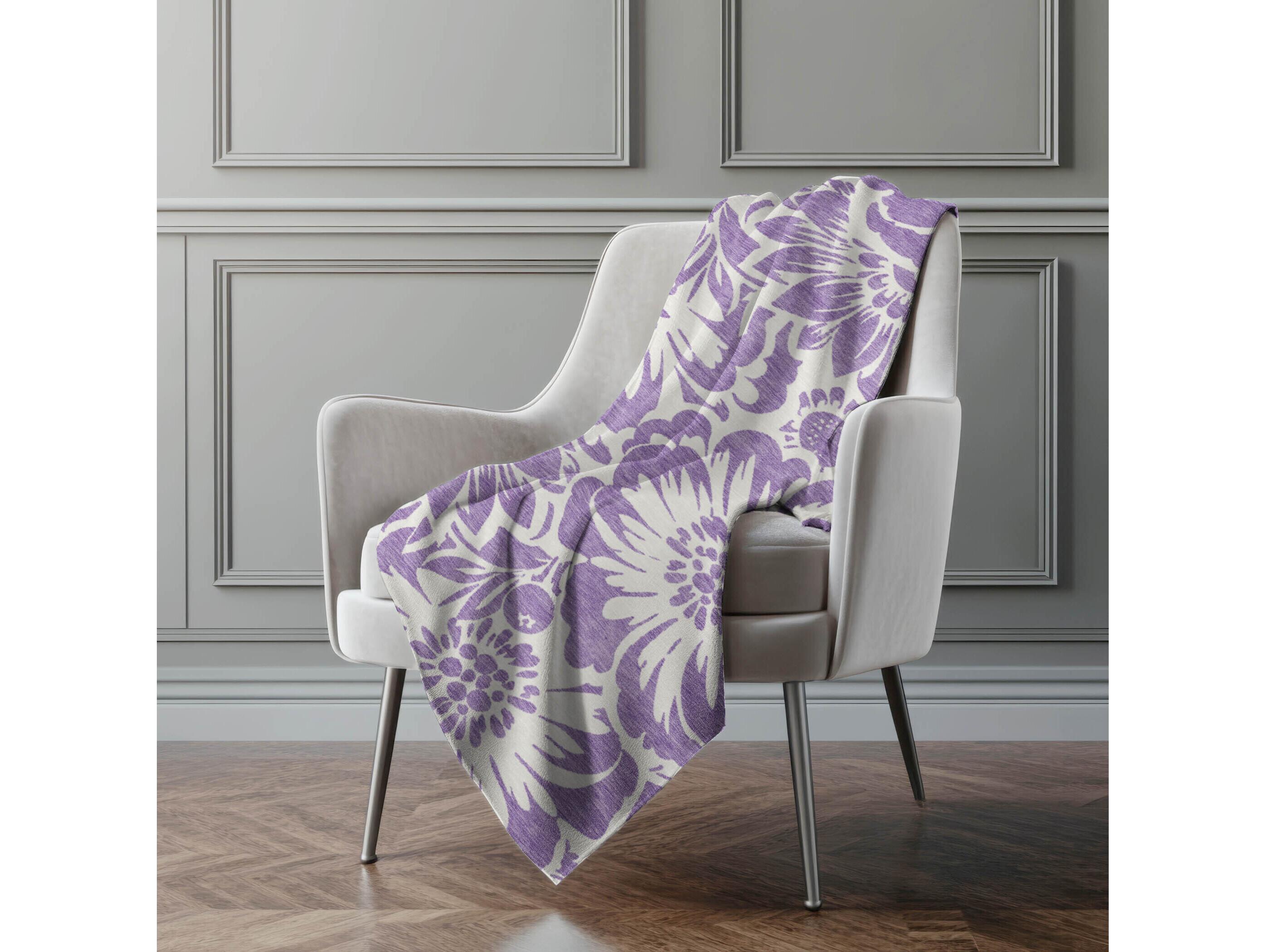 Dalyn Sherpa Purple Polyester Throw
