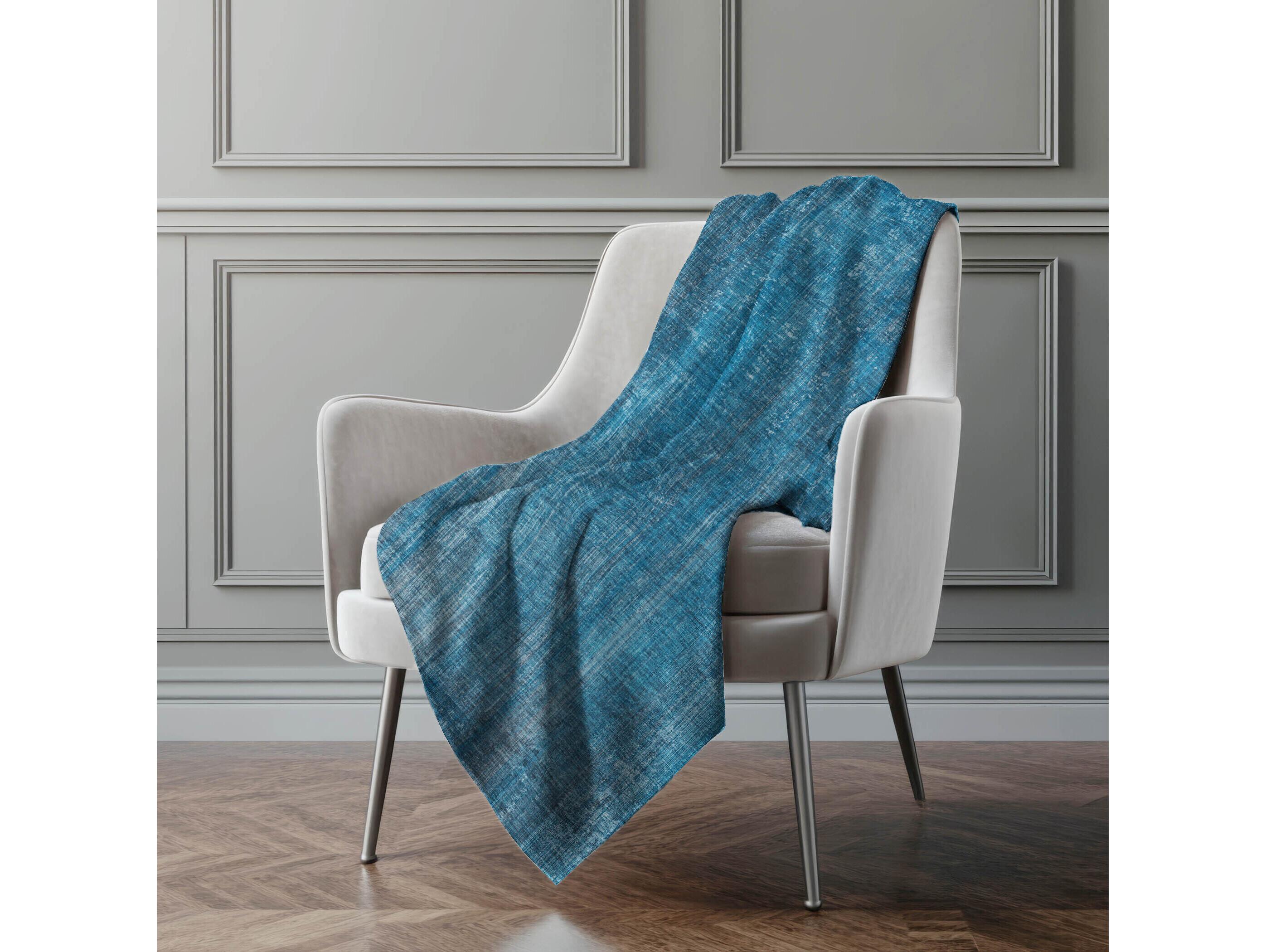 Dalyn Sherpa Blue Polyester Throw