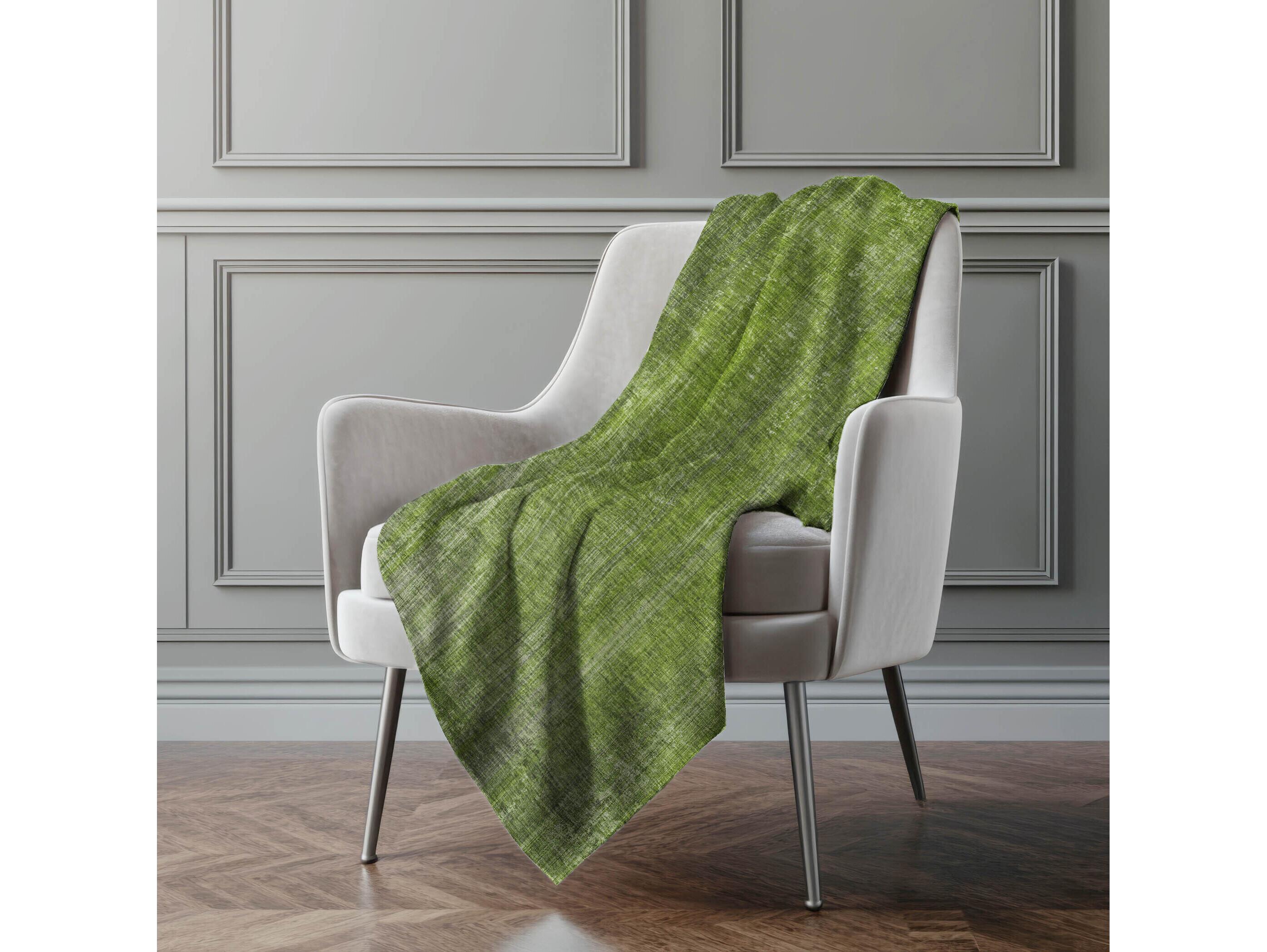 Dalyn Sherpa Green Polyester Throw