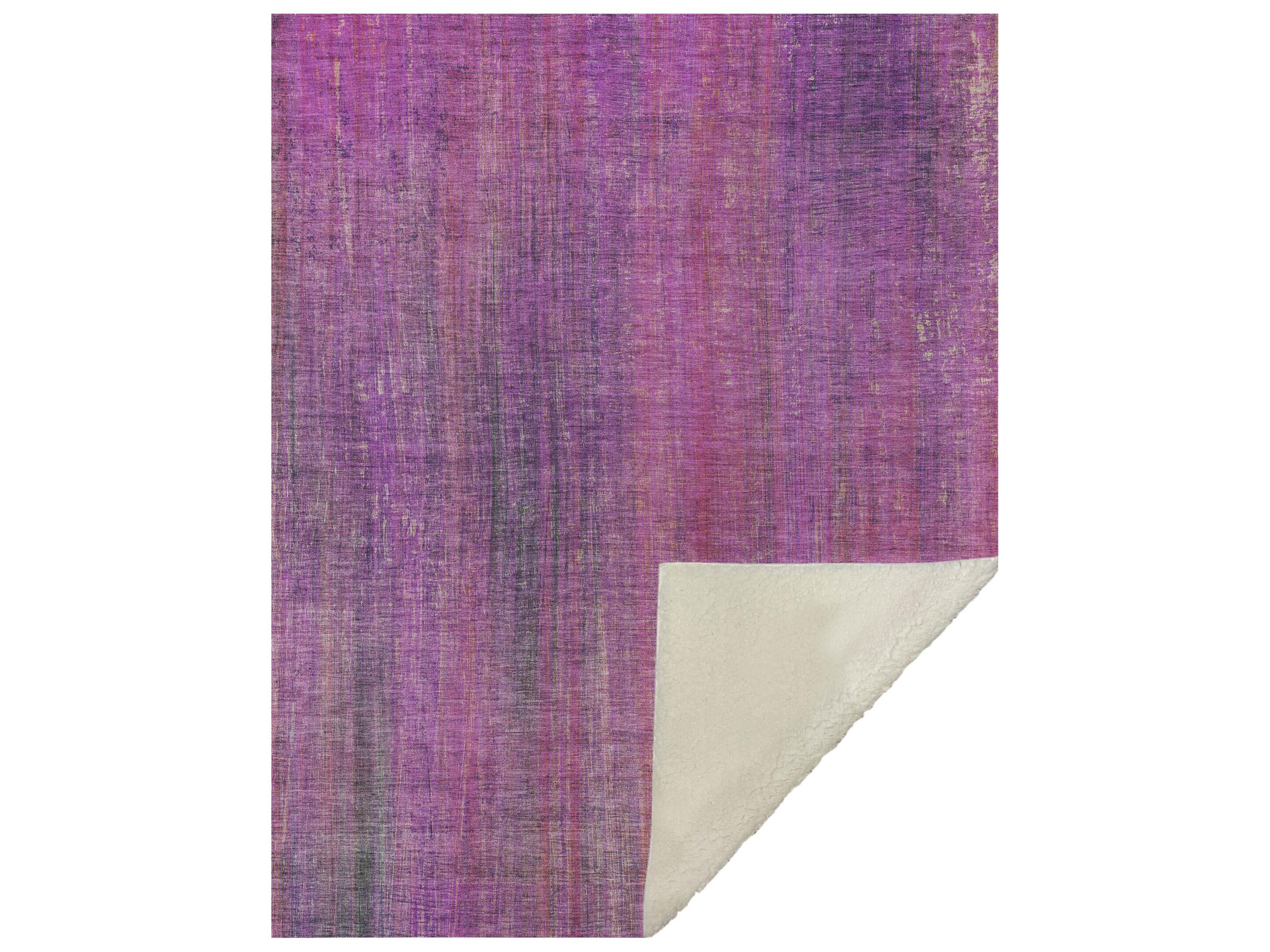 Dalyn Sherpa Purple Polyester Throw
