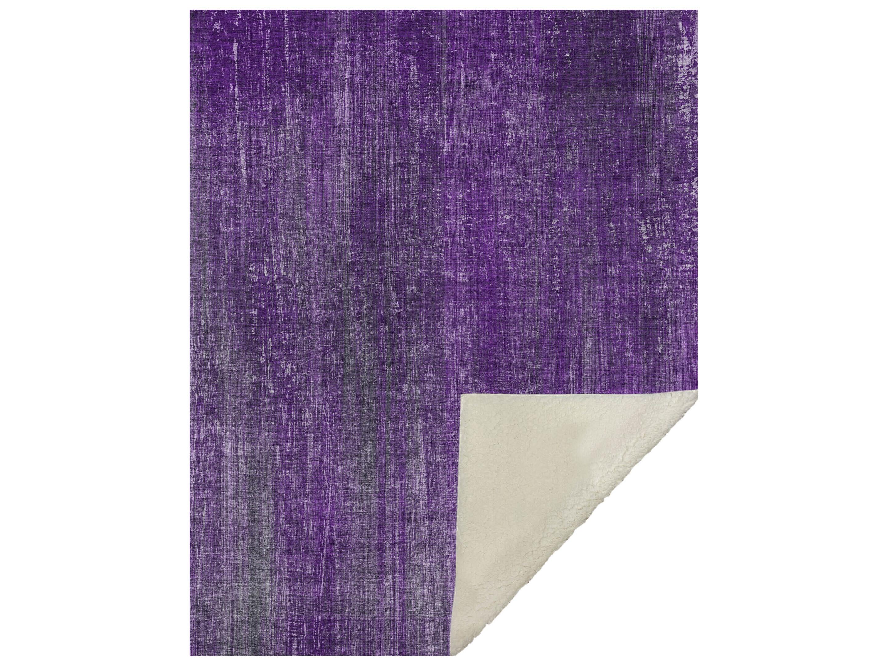 Dalyn Sherpa Purple Polyester Throw