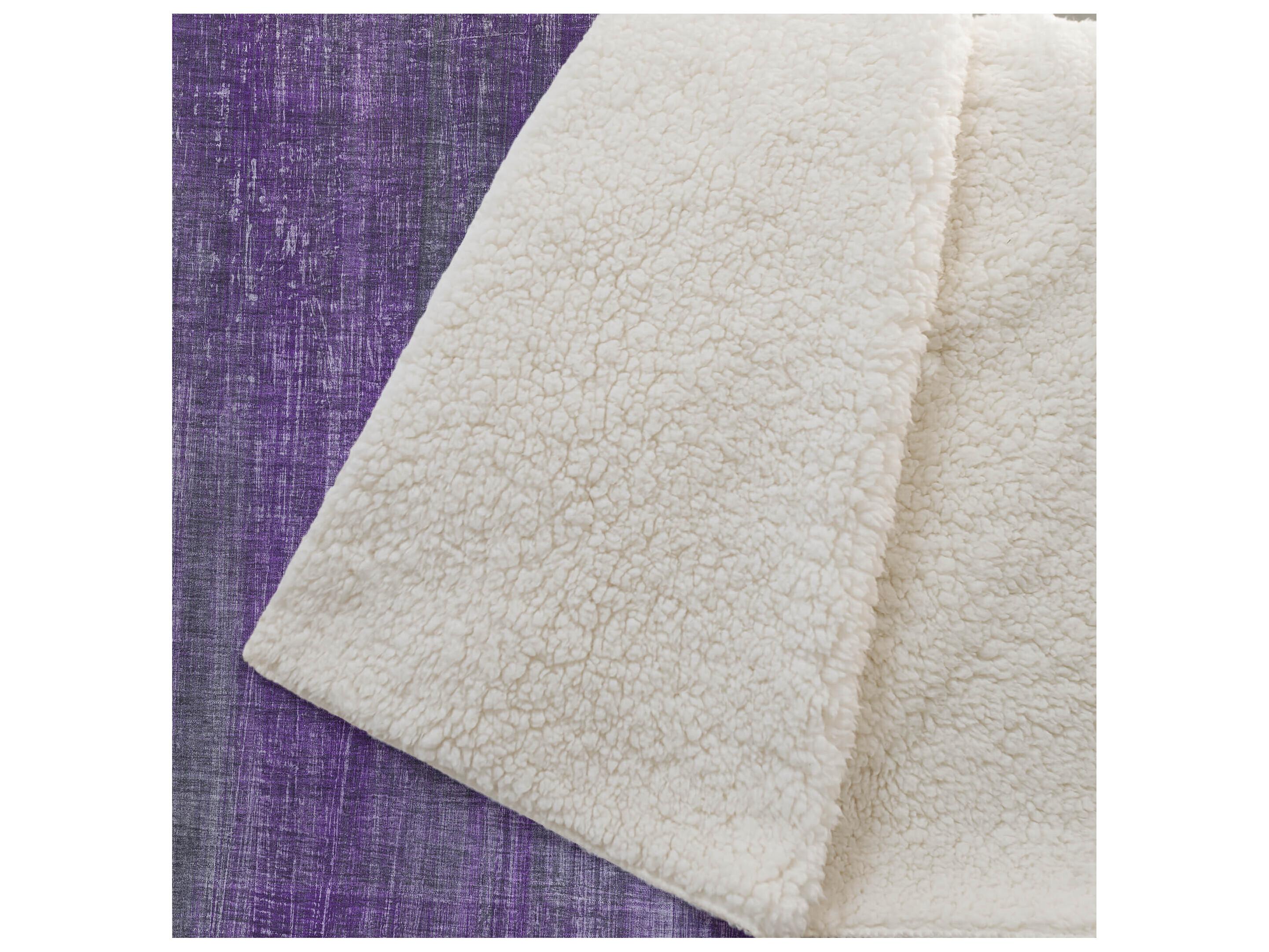 Dalyn Sherpa Purple Polyester Throw