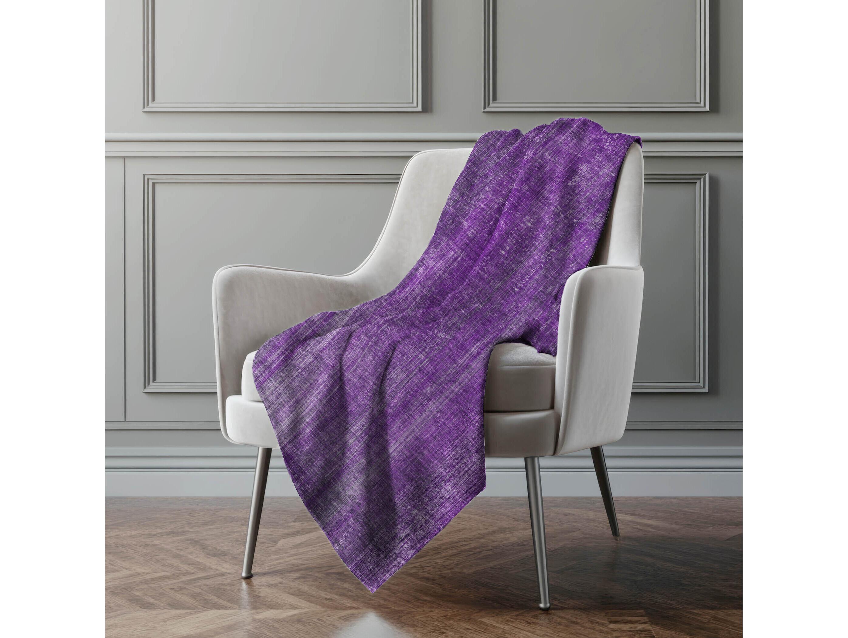 Dalyn Sherpa Purple Polyester Throw