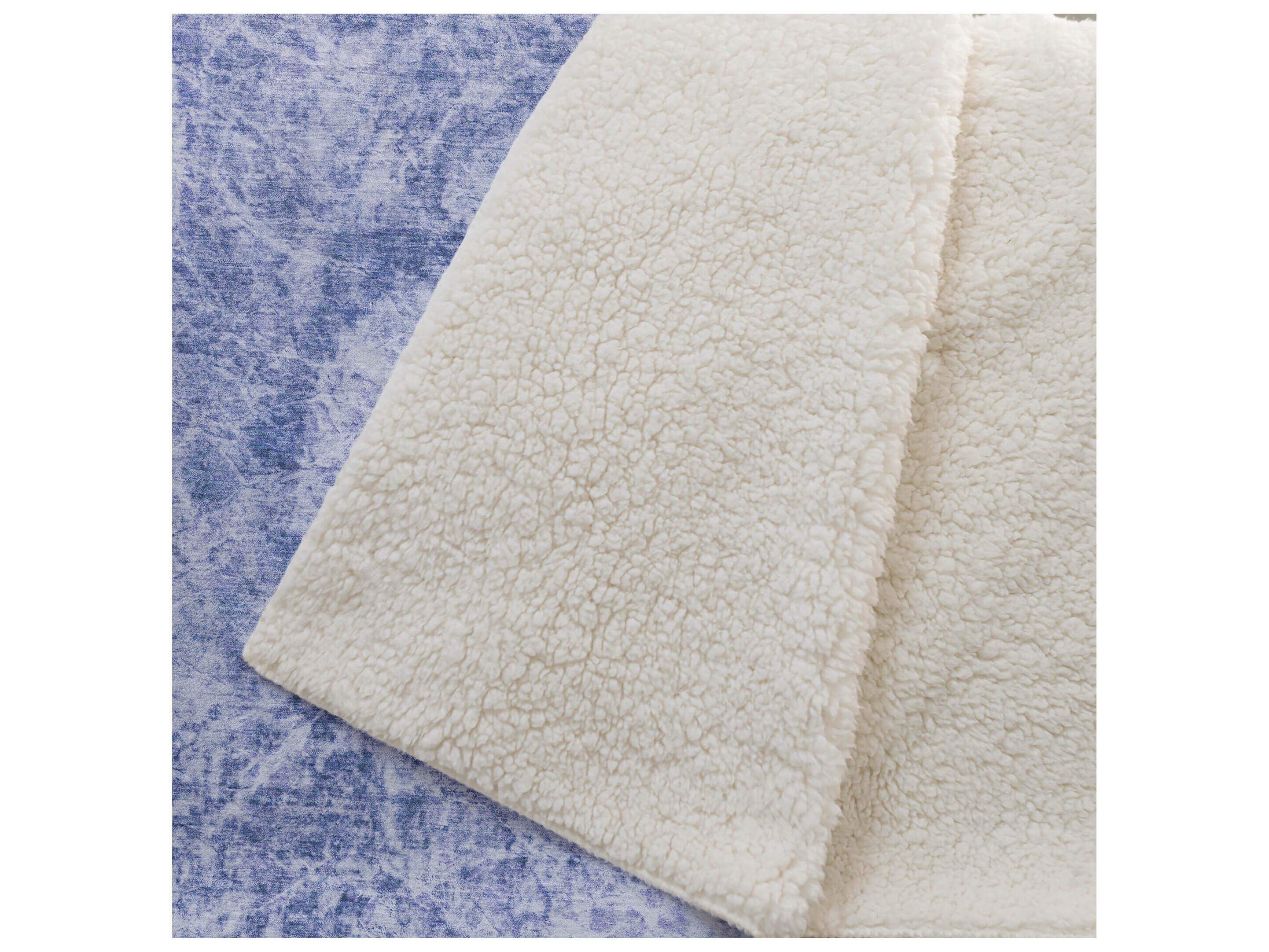 Dalyn Sherpa Blue Polyester Throw