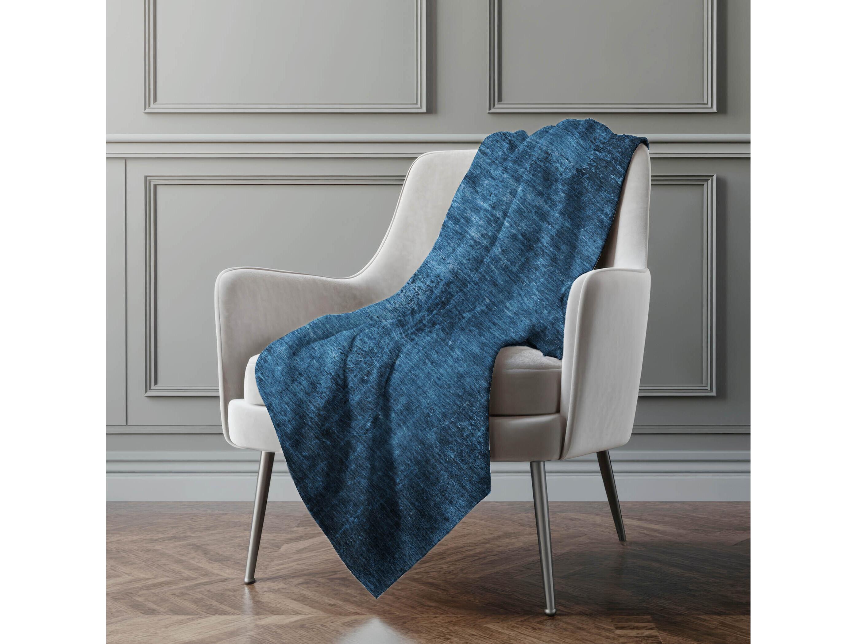 Dalyn Sherpa Blue Polyester Throw