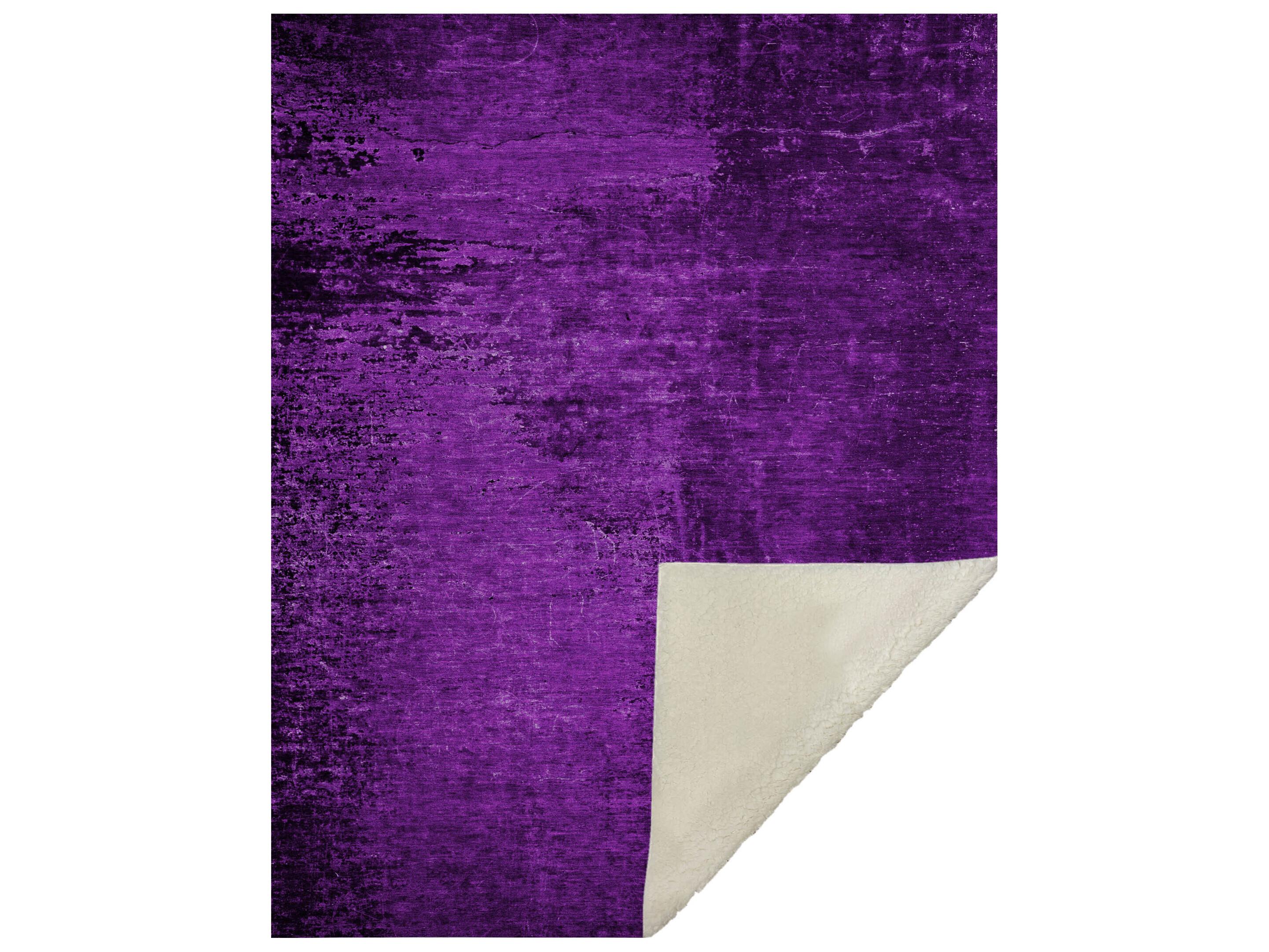Dalyn Sherpa Purple Polyester Throw