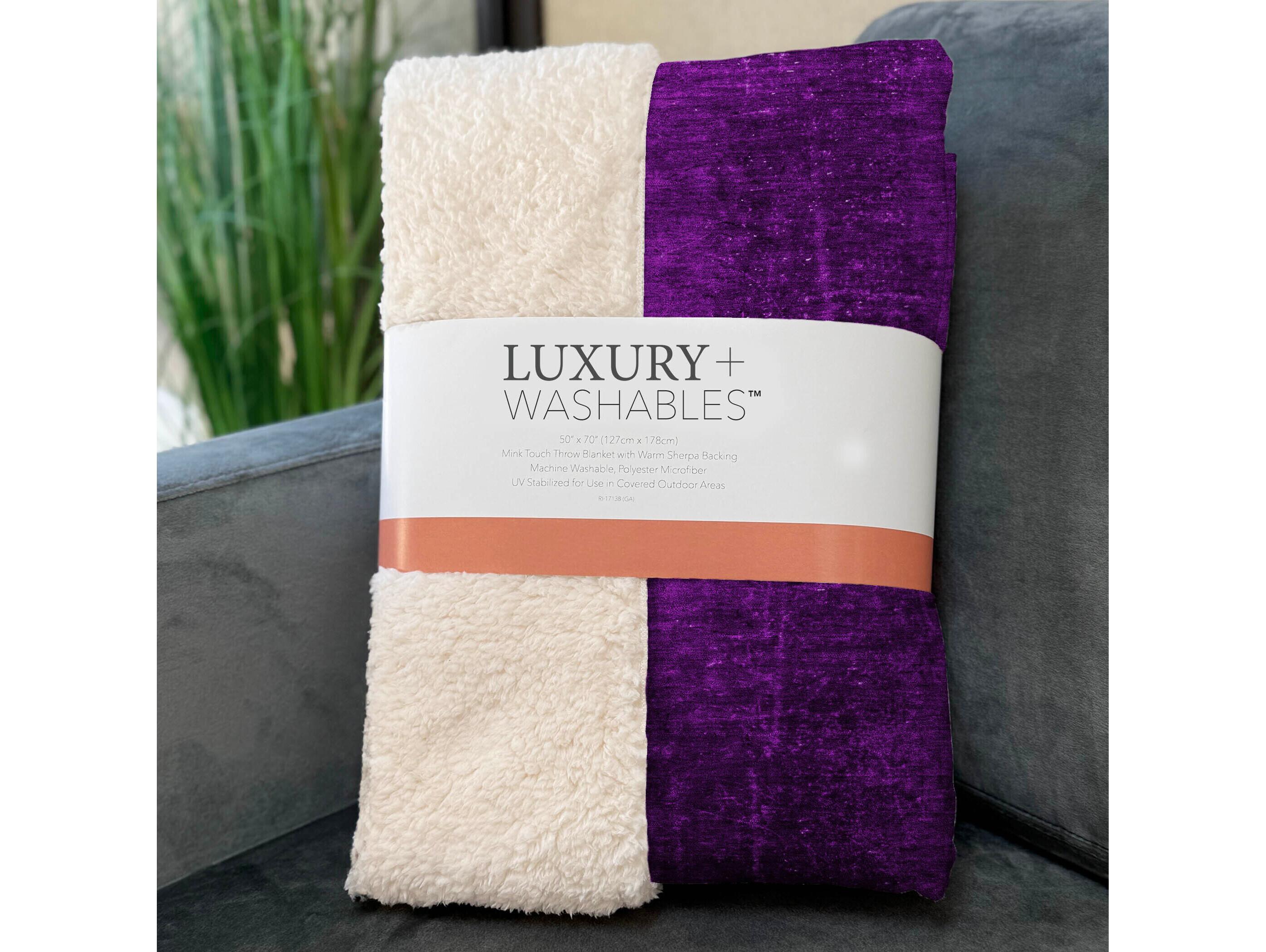 Dalyn Sherpa Purple Polyester Throw