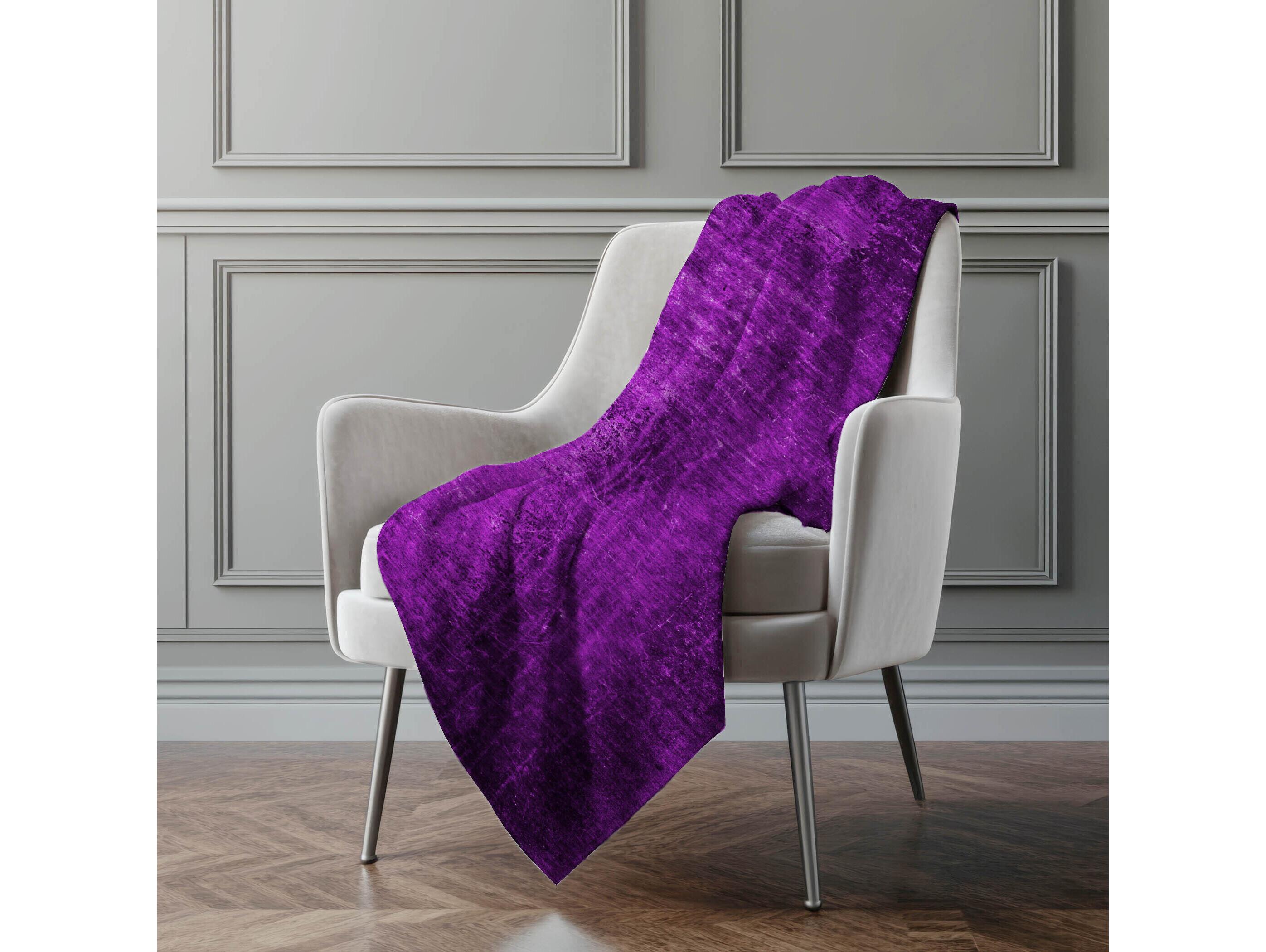 Dalyn Sherpa Purple Polyester Throw