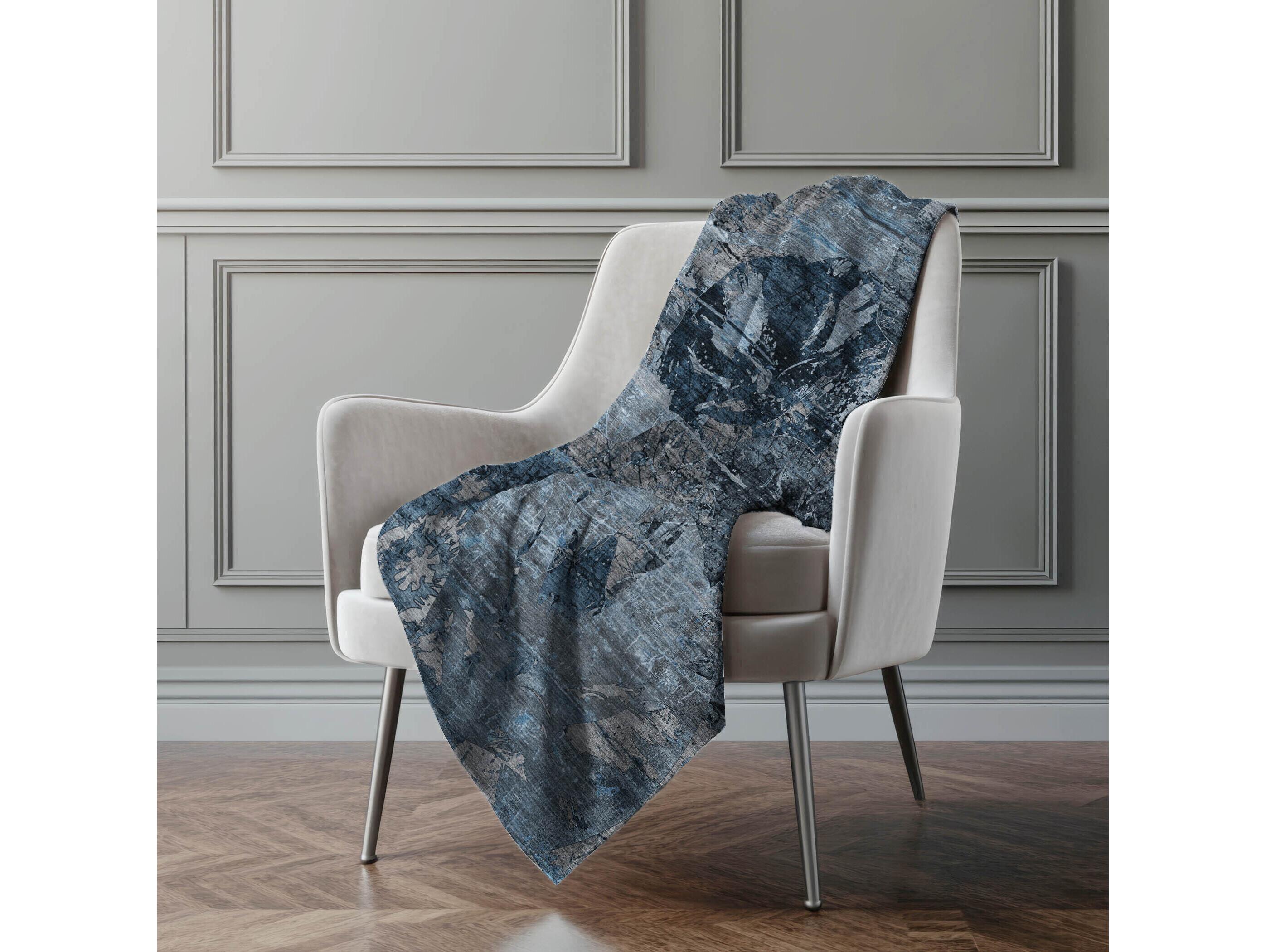 Dalyn Sherpa Blue Polyester Throw