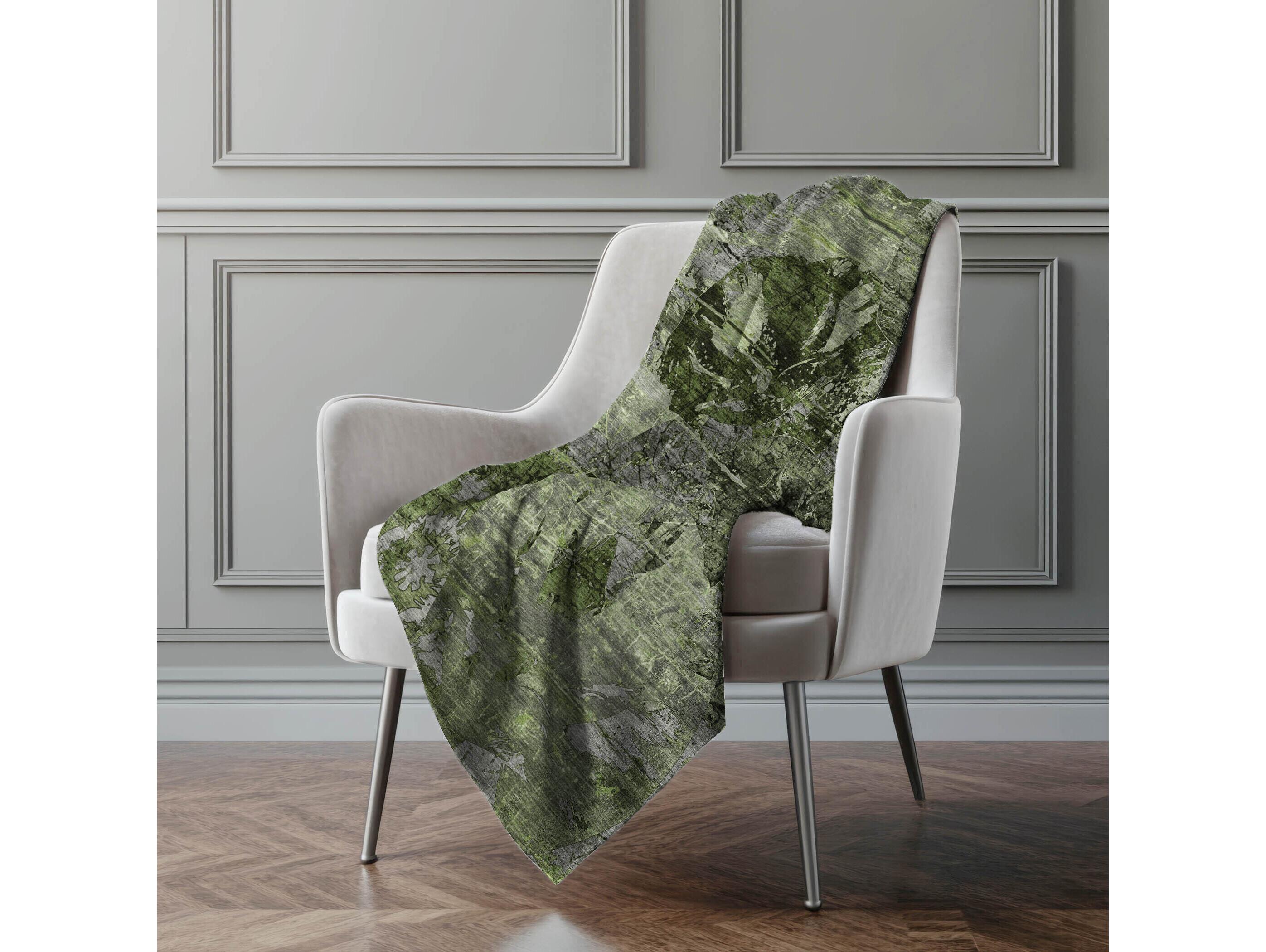 Dalyn Sherpa Green Polyester Throw