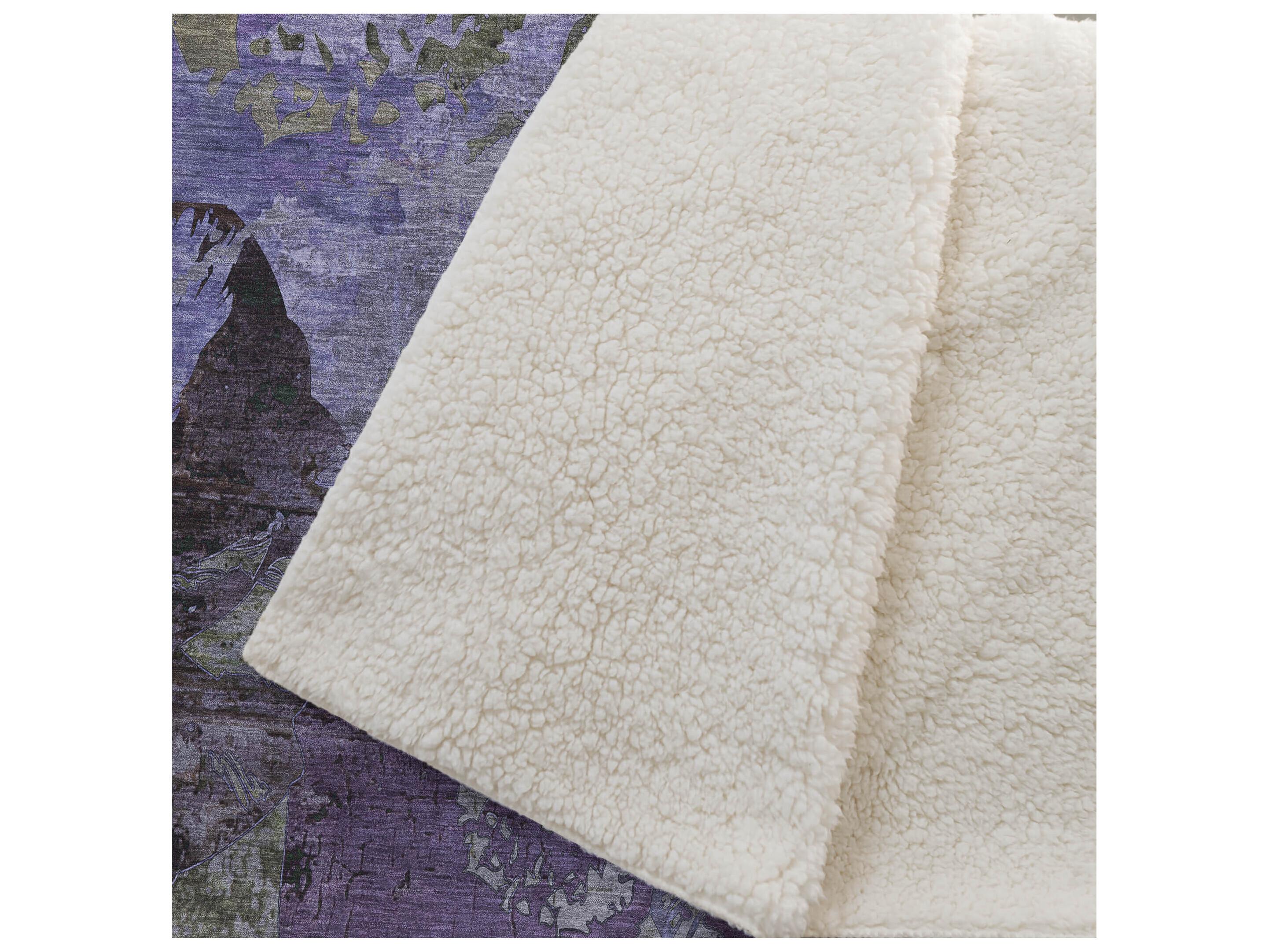 Dalyn Sherpa Purple Polyester Throw