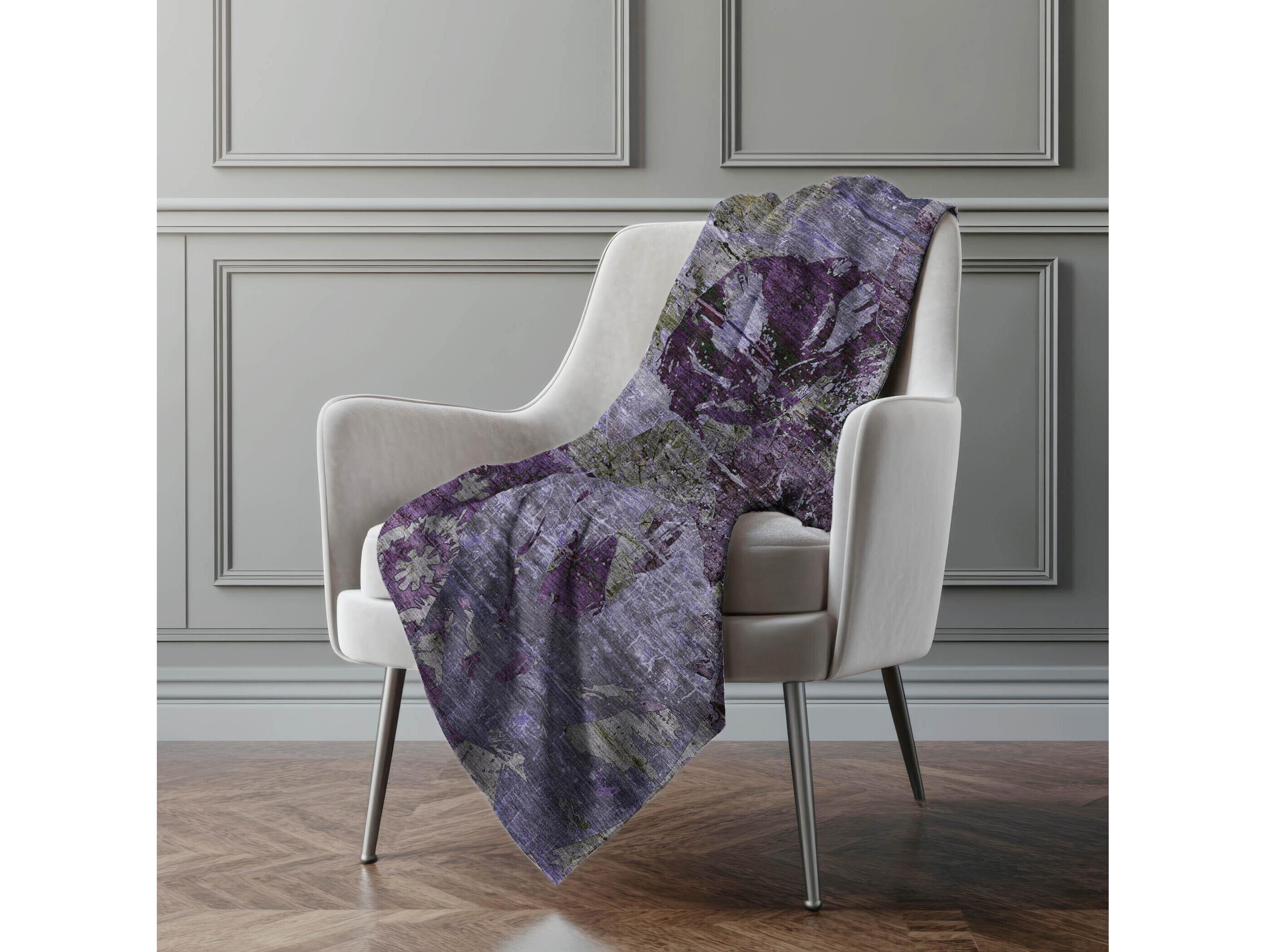 Dalyn Sherpa Purple Polyester Throw