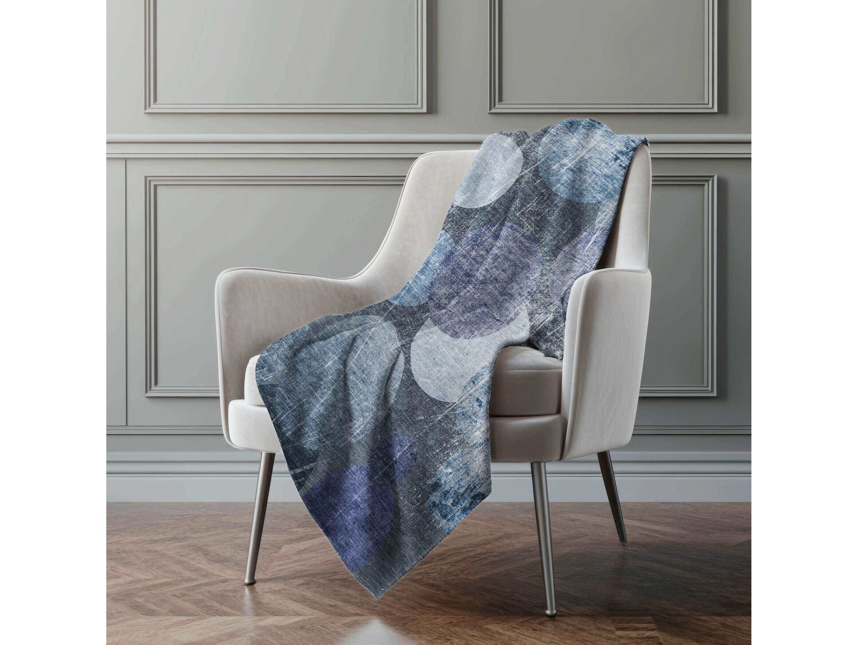 Dalyn Sherpa Blue Polyester Throw