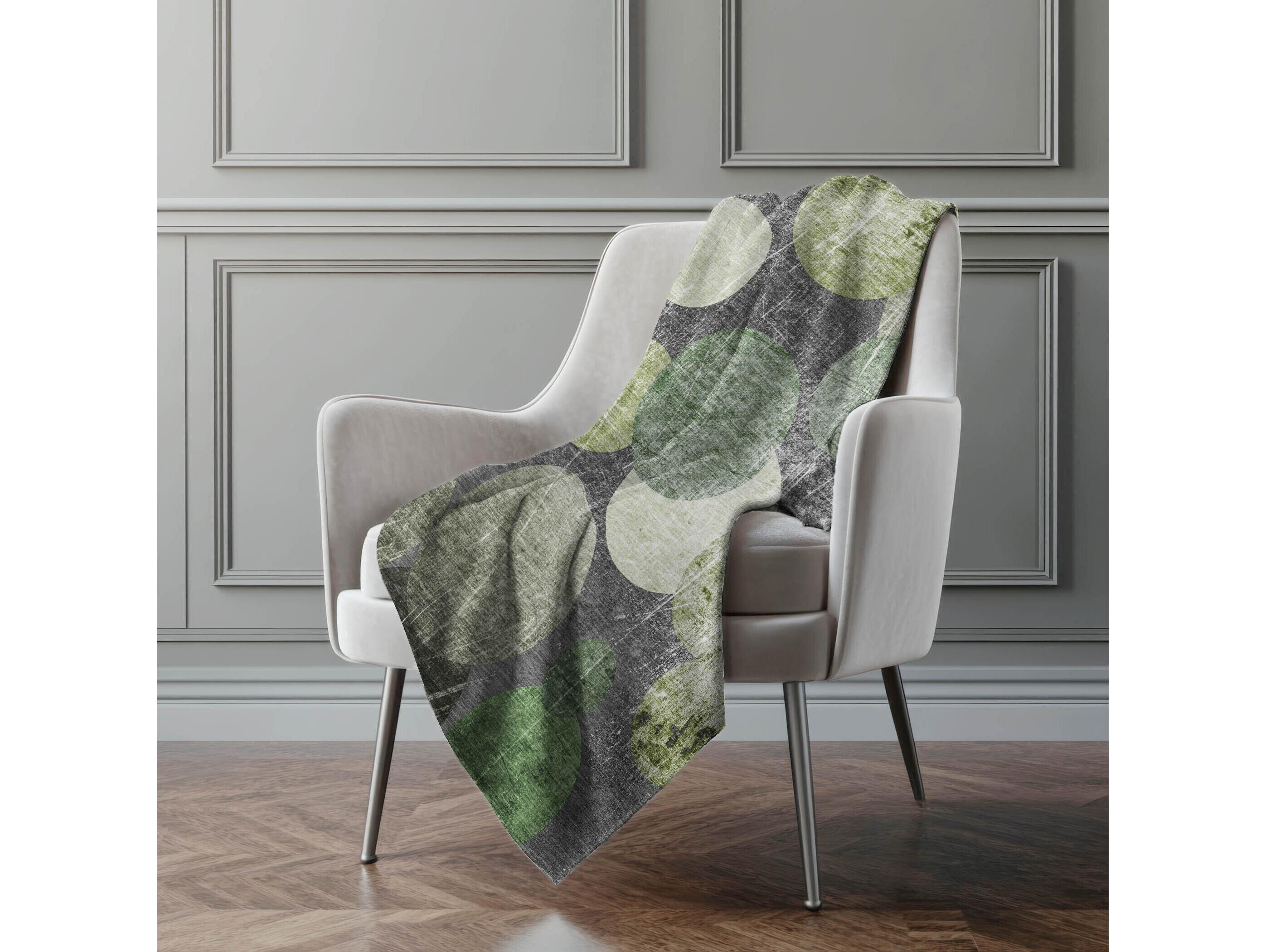 Dalyn Sherpa Green Polyester Throw