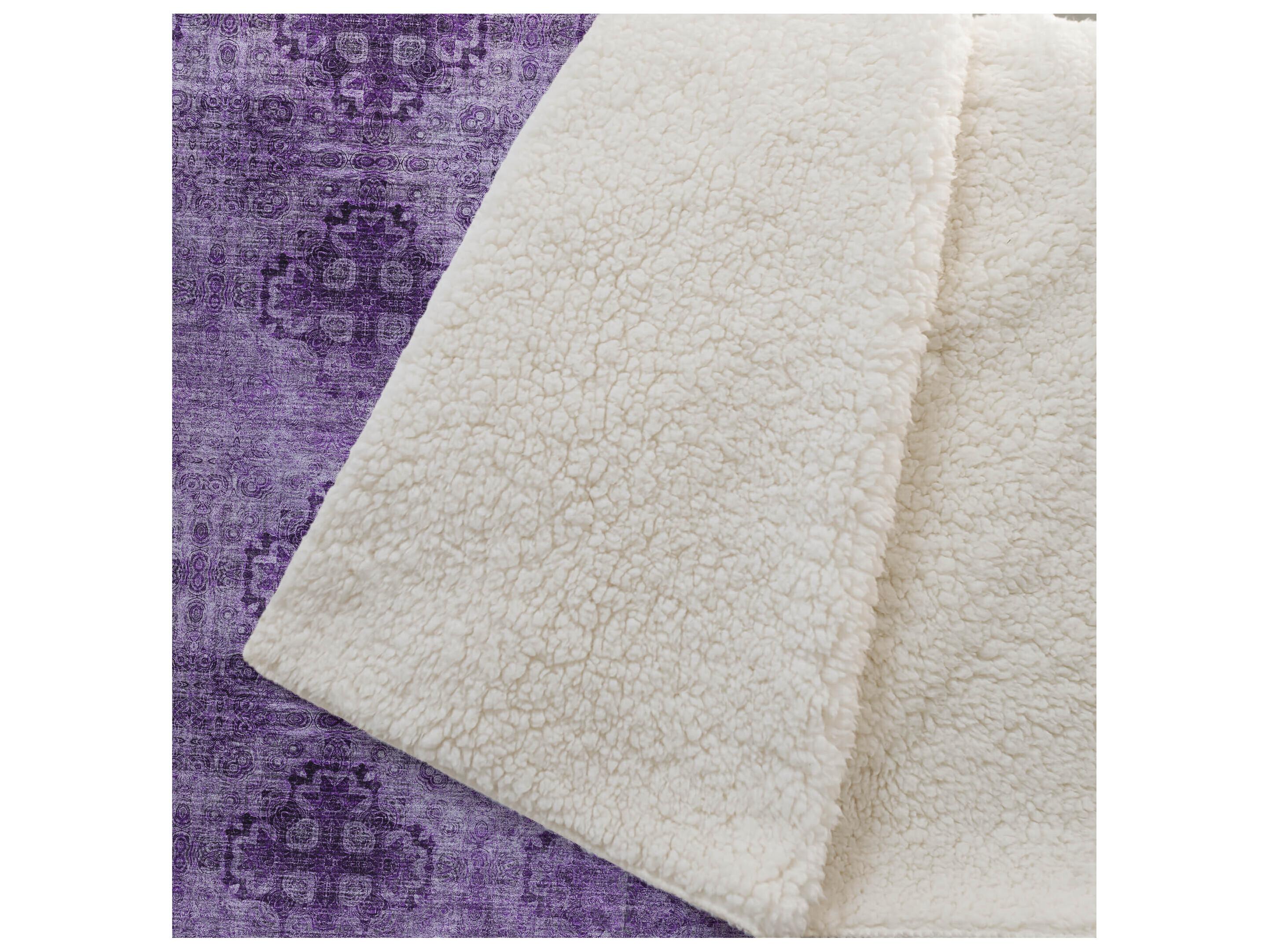 Dalyn Sherpa Purple Polyester Throw