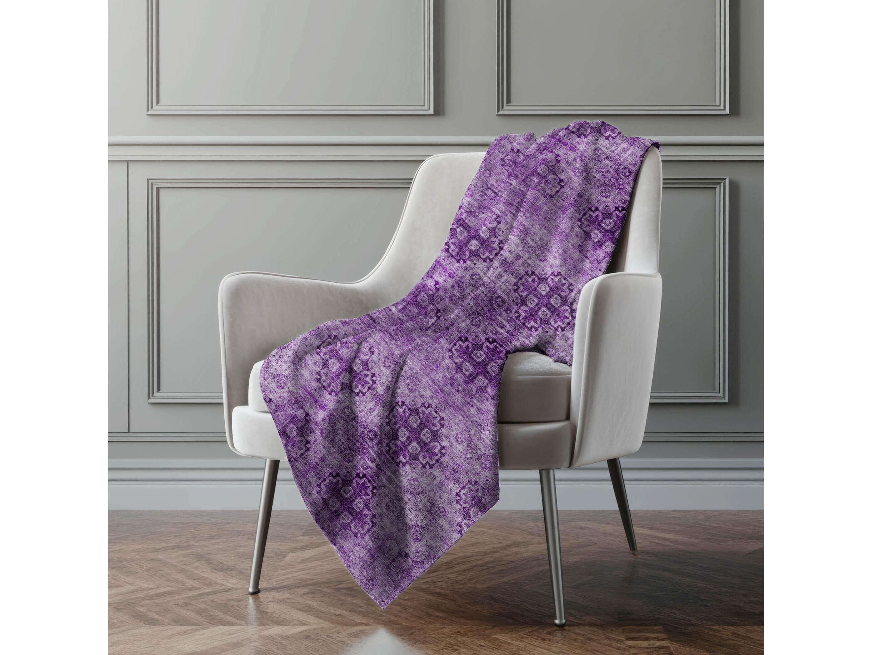 Dalyn Sherpa Purple Polyester Throw
