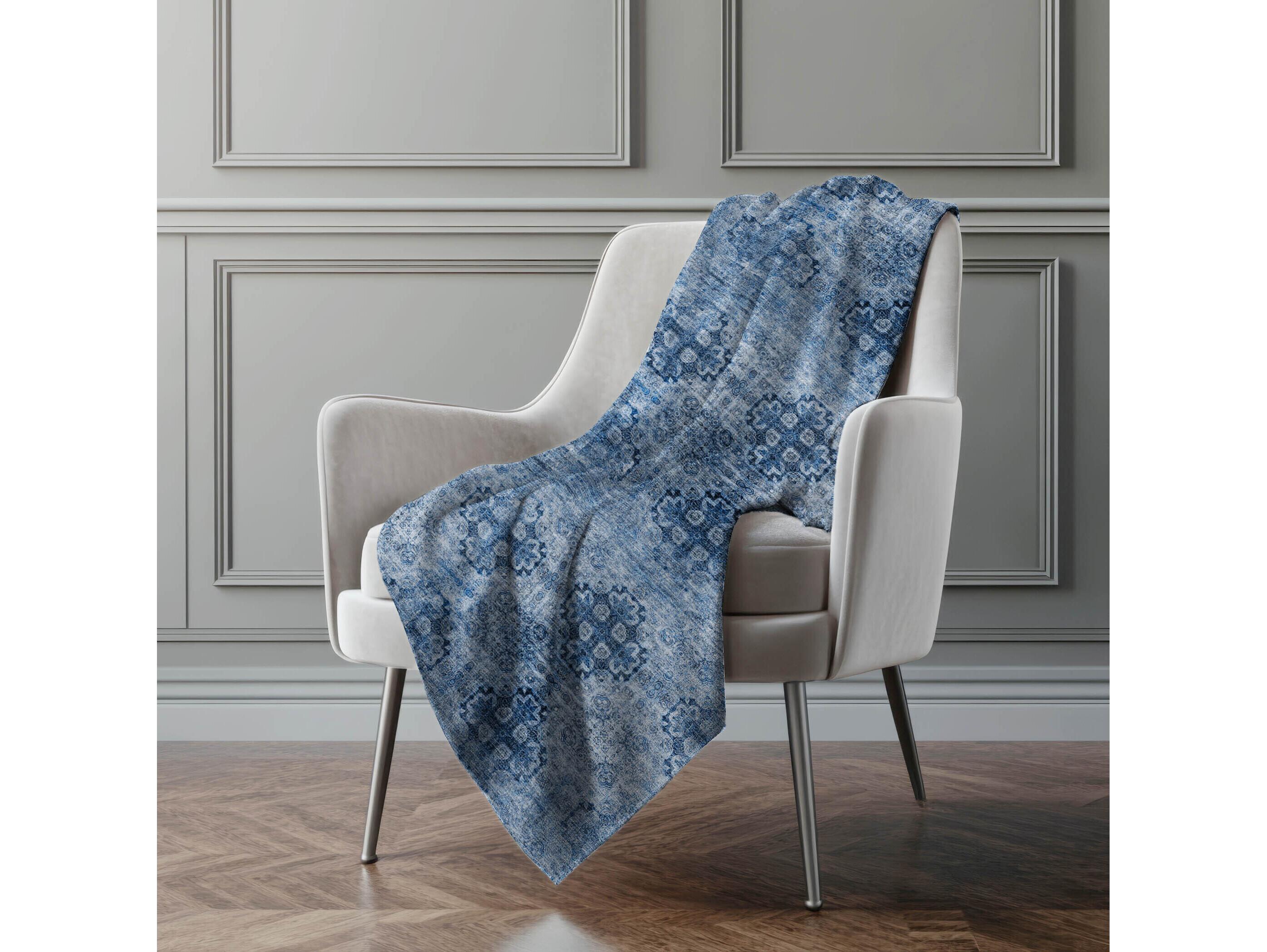 Dalyn Sherpa Blue Polyester Throw