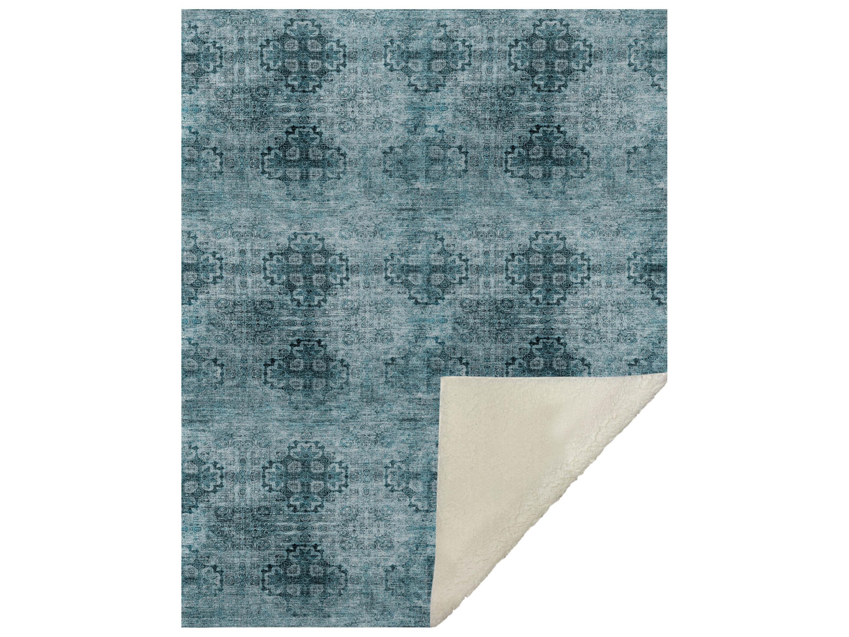Dalyn Sherpa Teal Polyester Throw