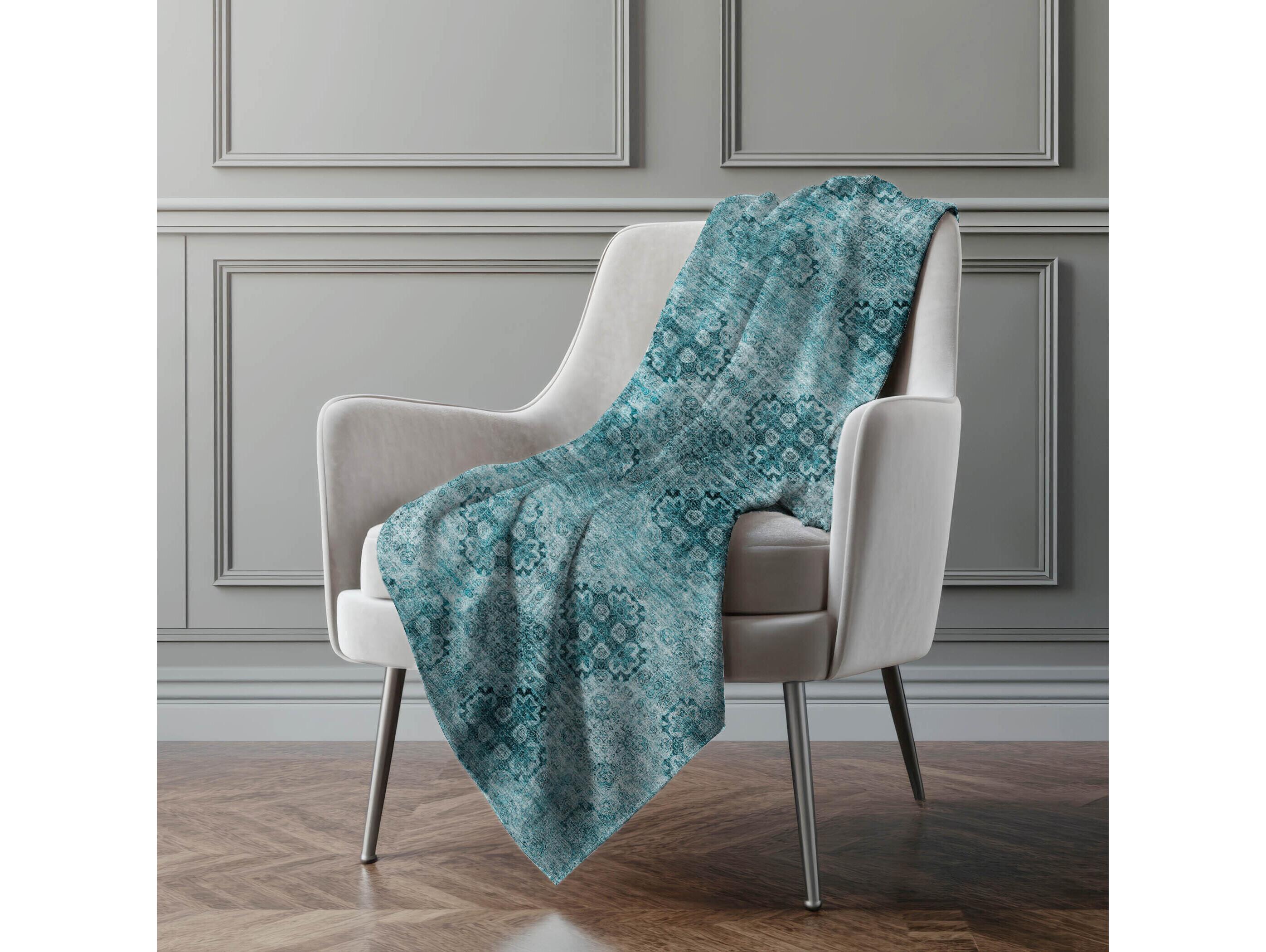 Dalyn Sherpa Teal Polyester Throw