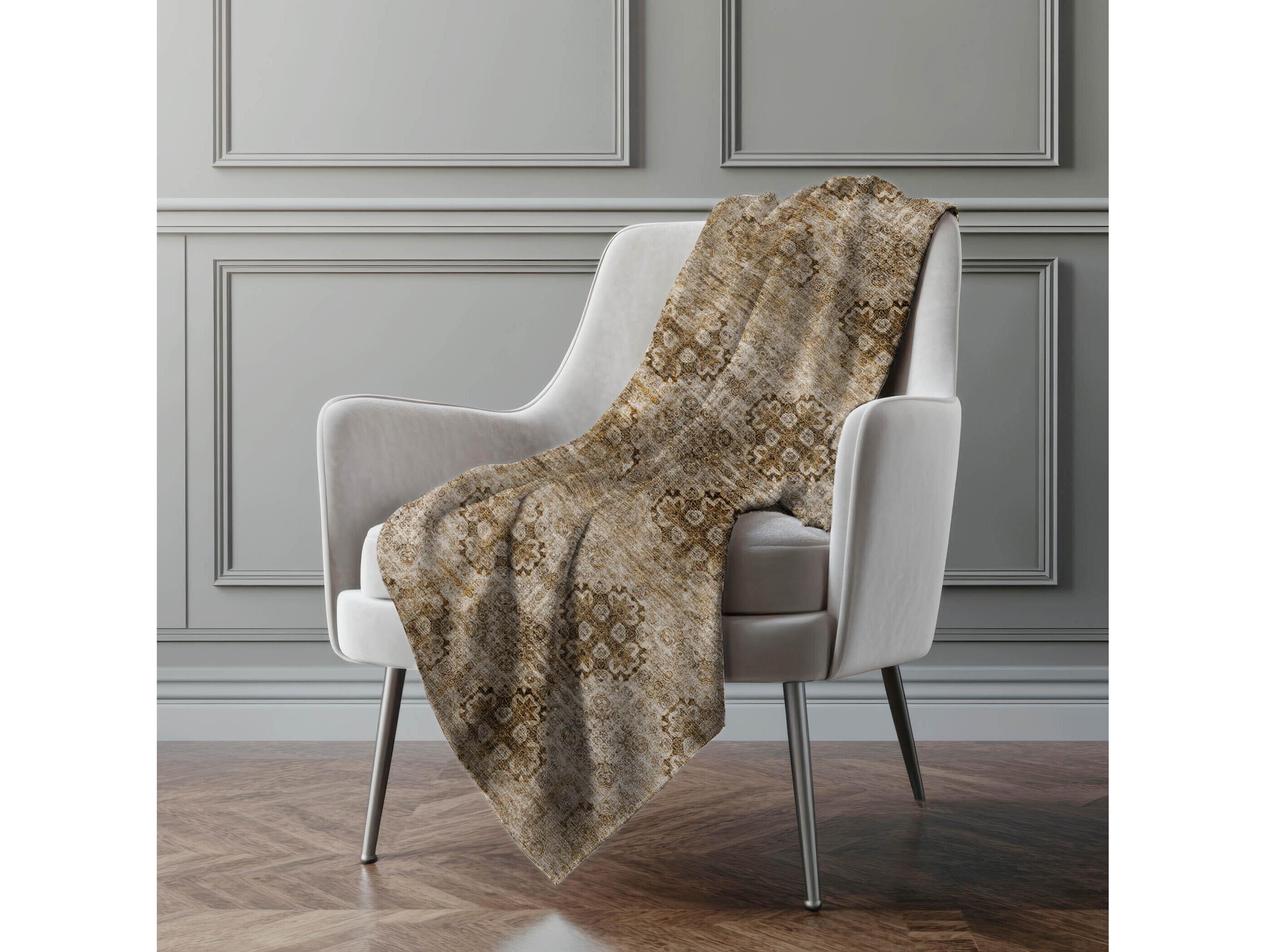 Dalyn Sherpa Brown Polyester Throw