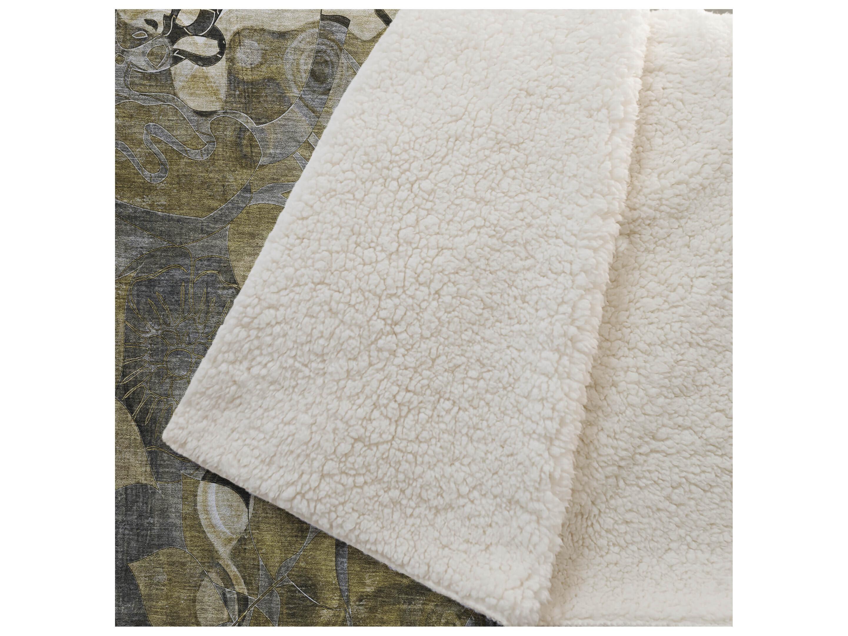 Dalyn Sherpa Brown Polyester Throw