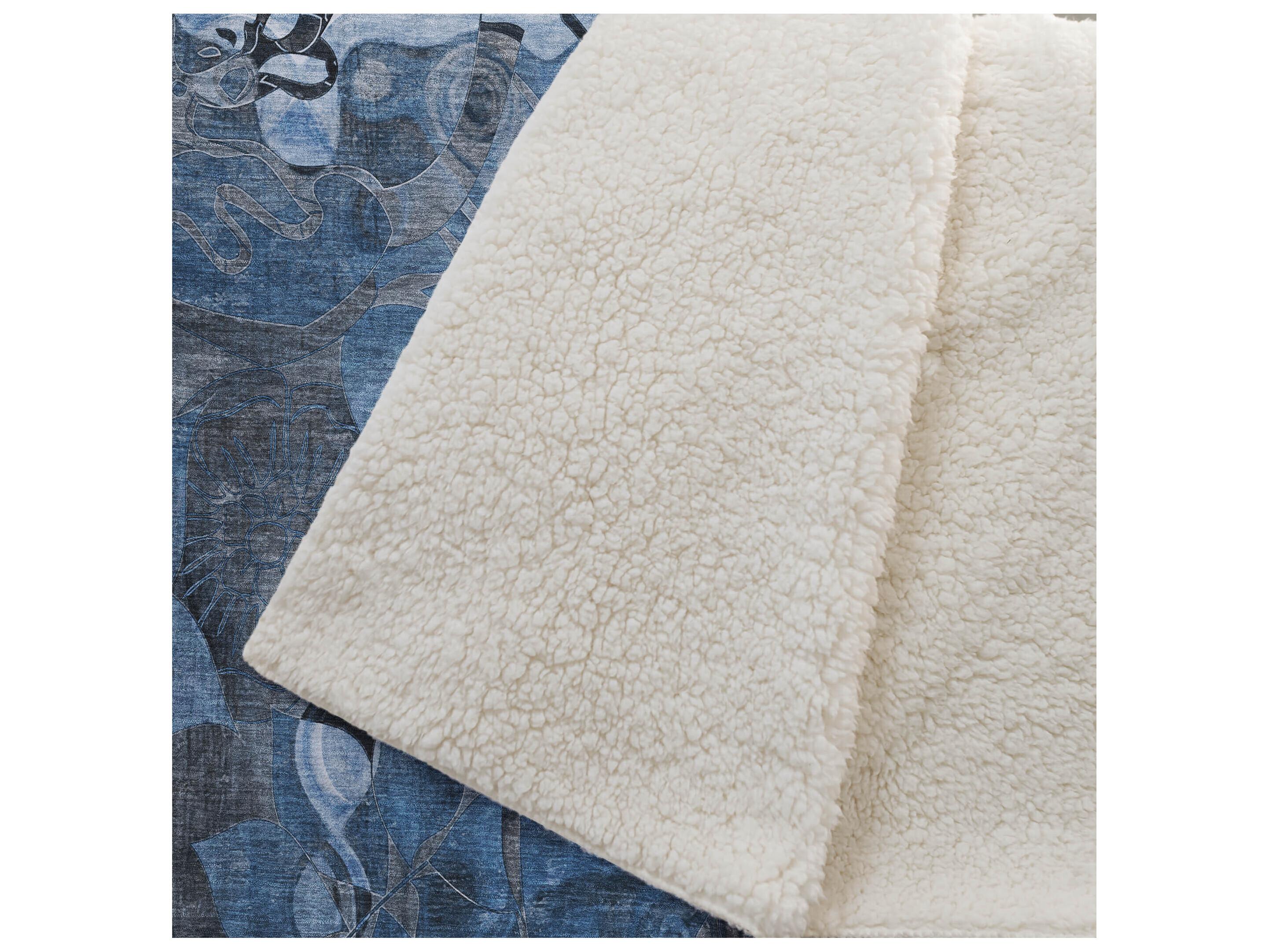 Dalyn Sherpa Blue Polyester Throw