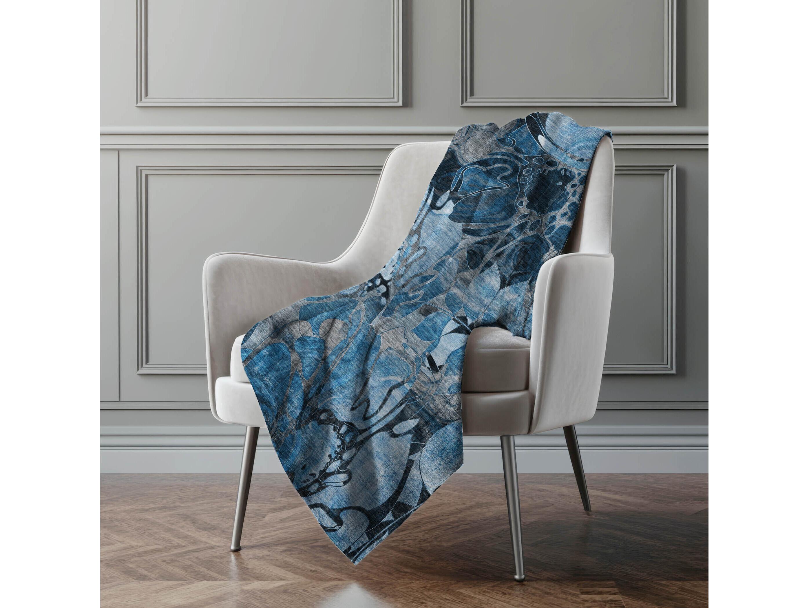 Dalyn Sherpa Blue Polyester Throw