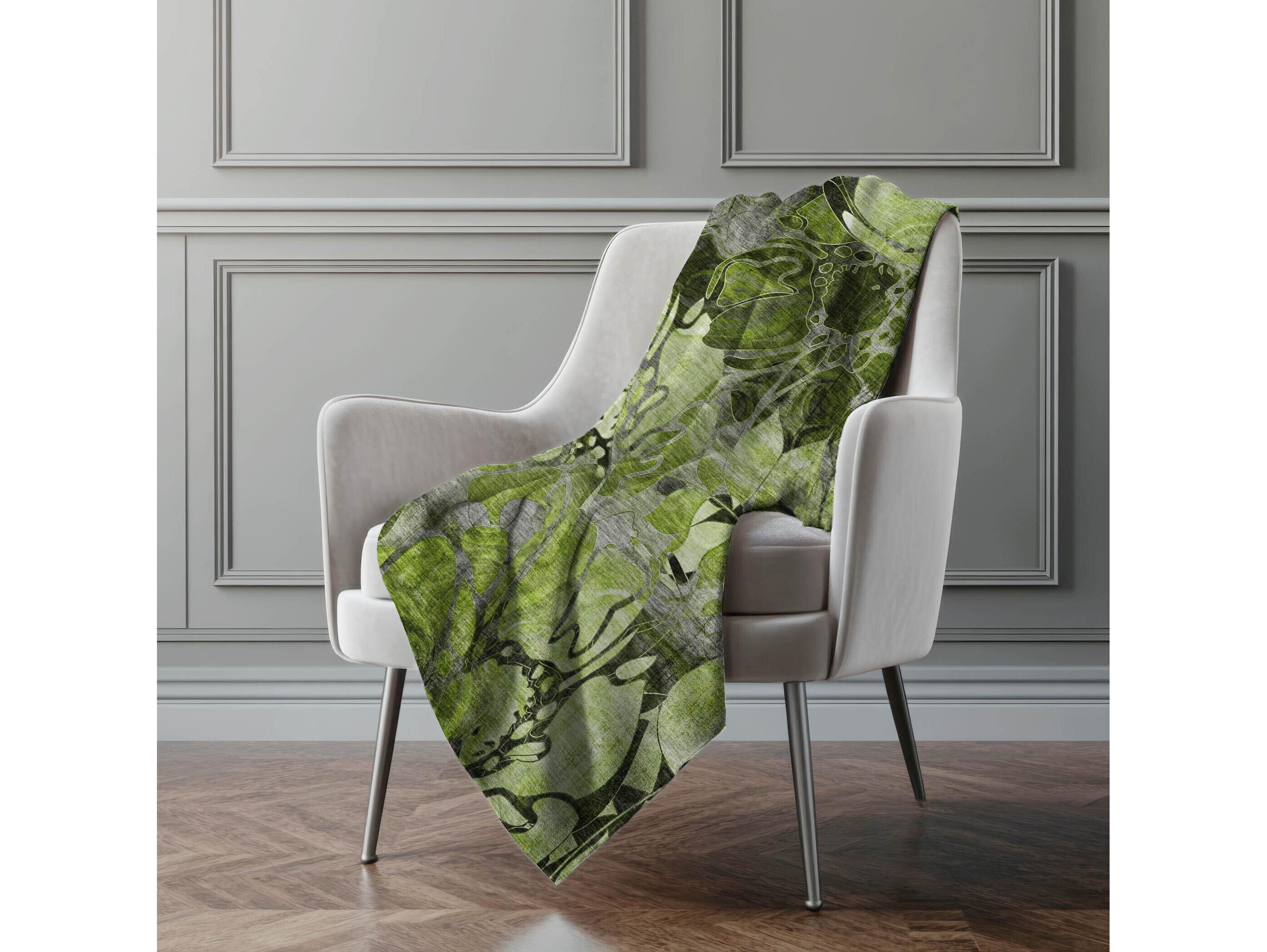 Dalyn Sherpa Green Polyester Throw