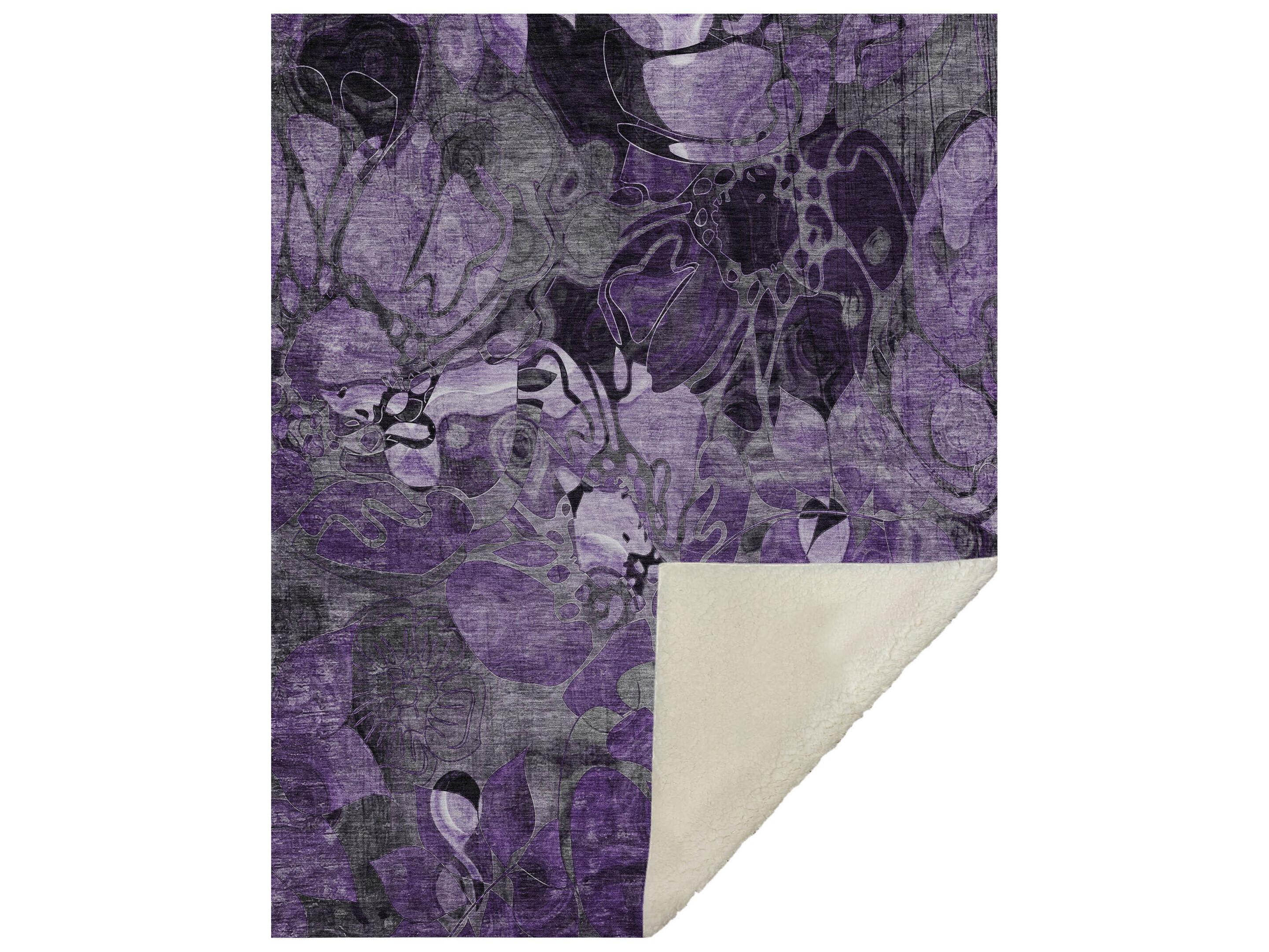 Dalyn Sherpa Purple Polyester Throw