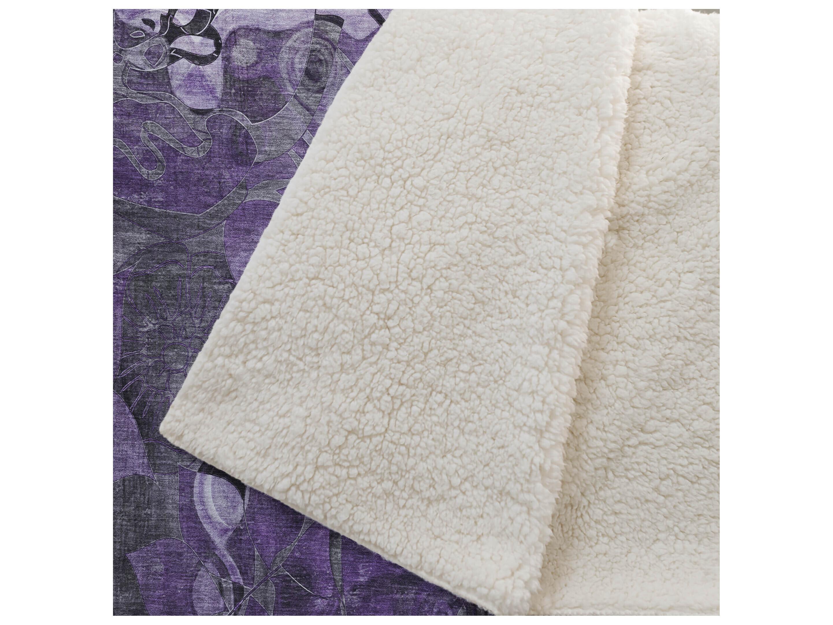 Dalyn Sherpa Purple Polyester Throw