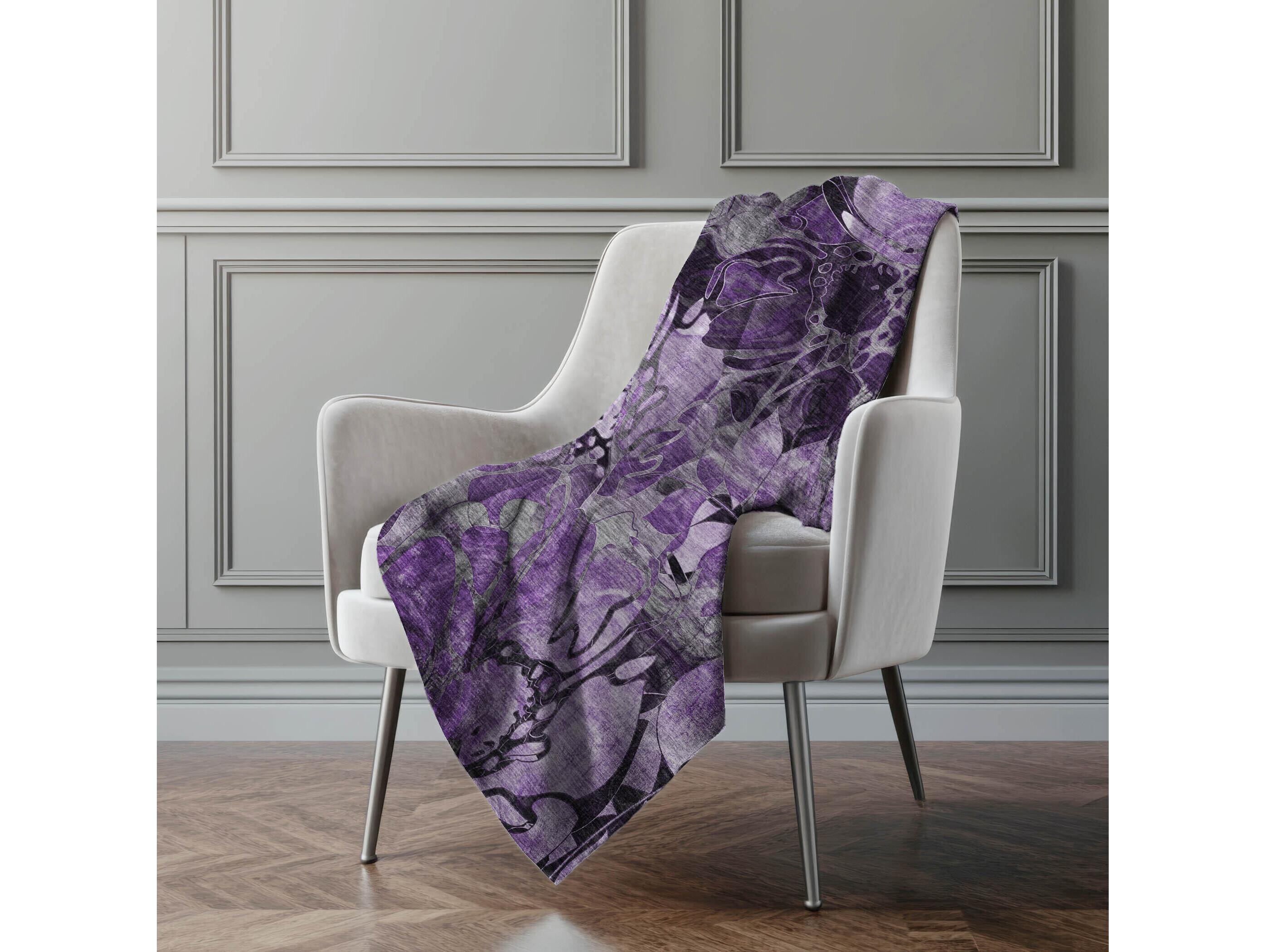 Dalyn Sherpa Purple Polyester Throw