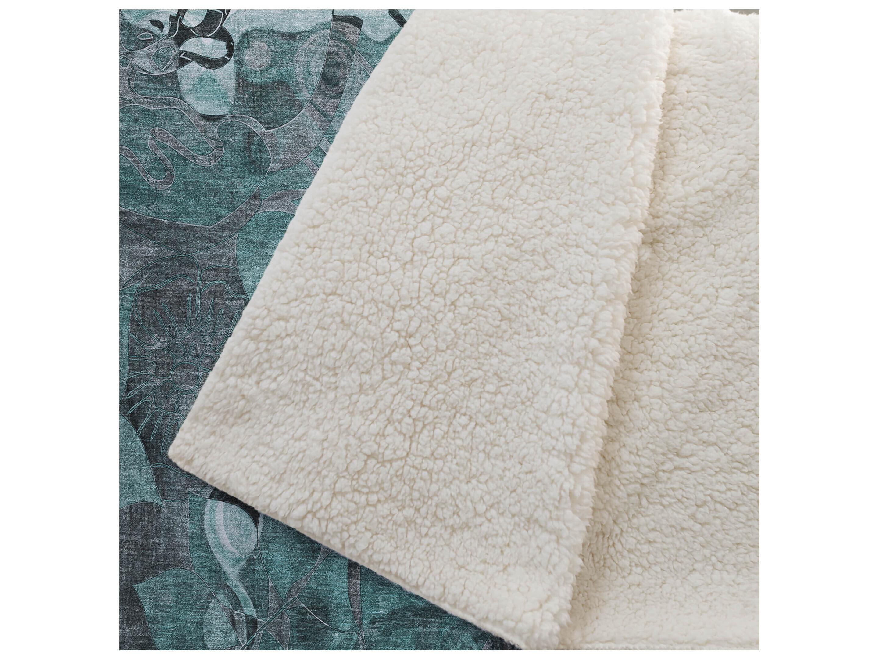 Dalyn Sherpa Teal Polyester Throw