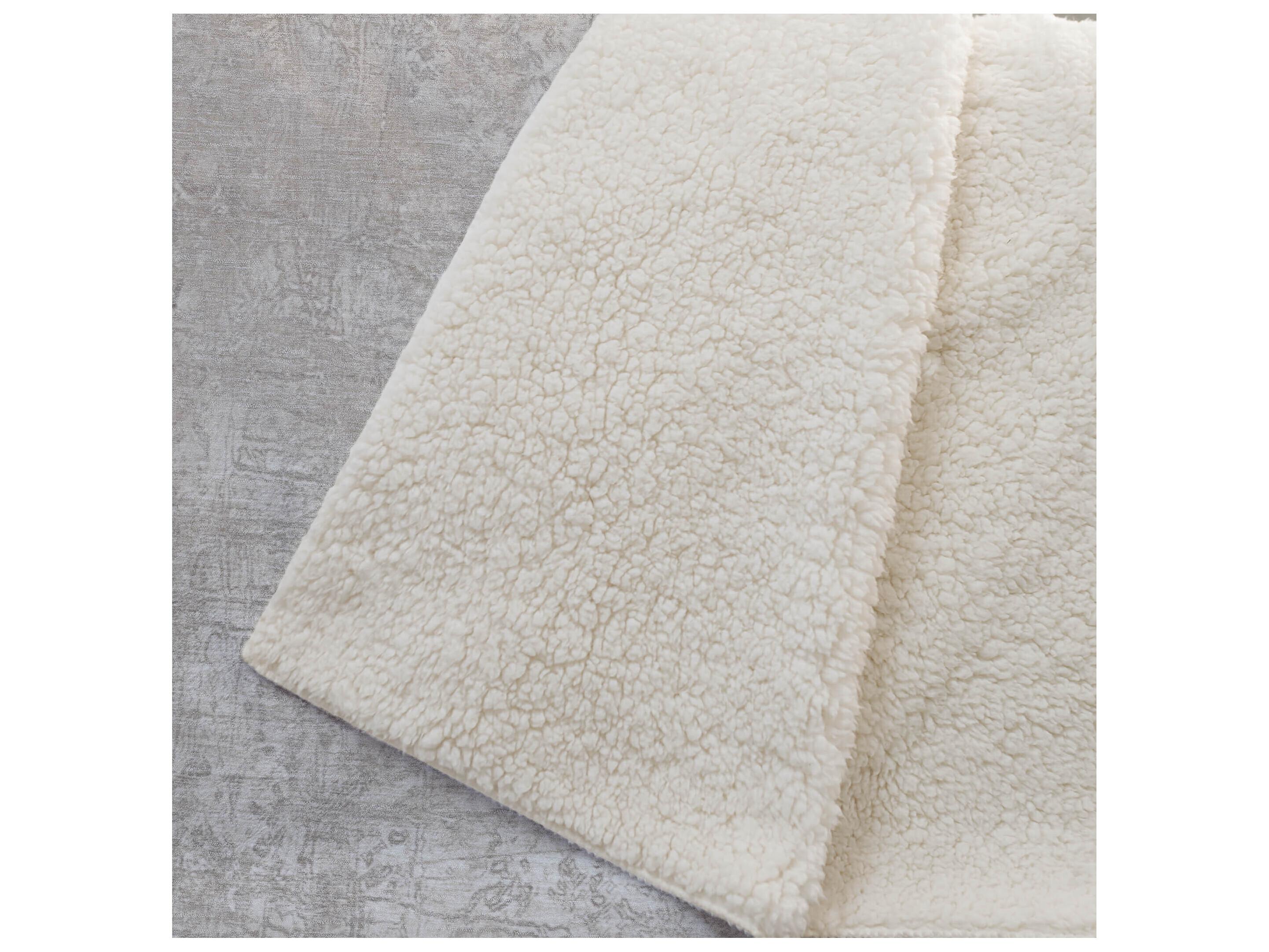 Dalyn Sherpa Ivory Polyester Throw