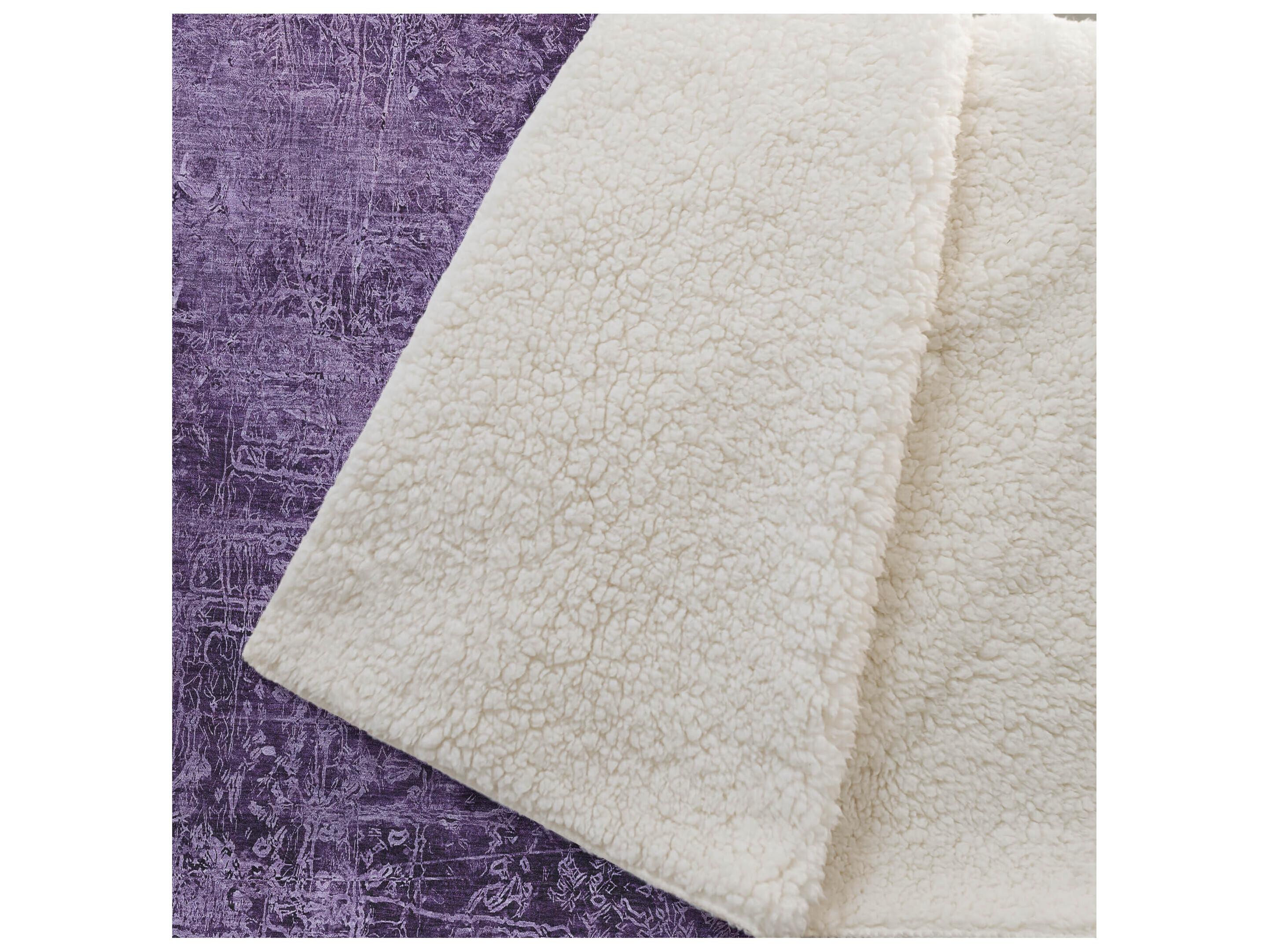 Dalyn Sherpa Purple Polyester Throw