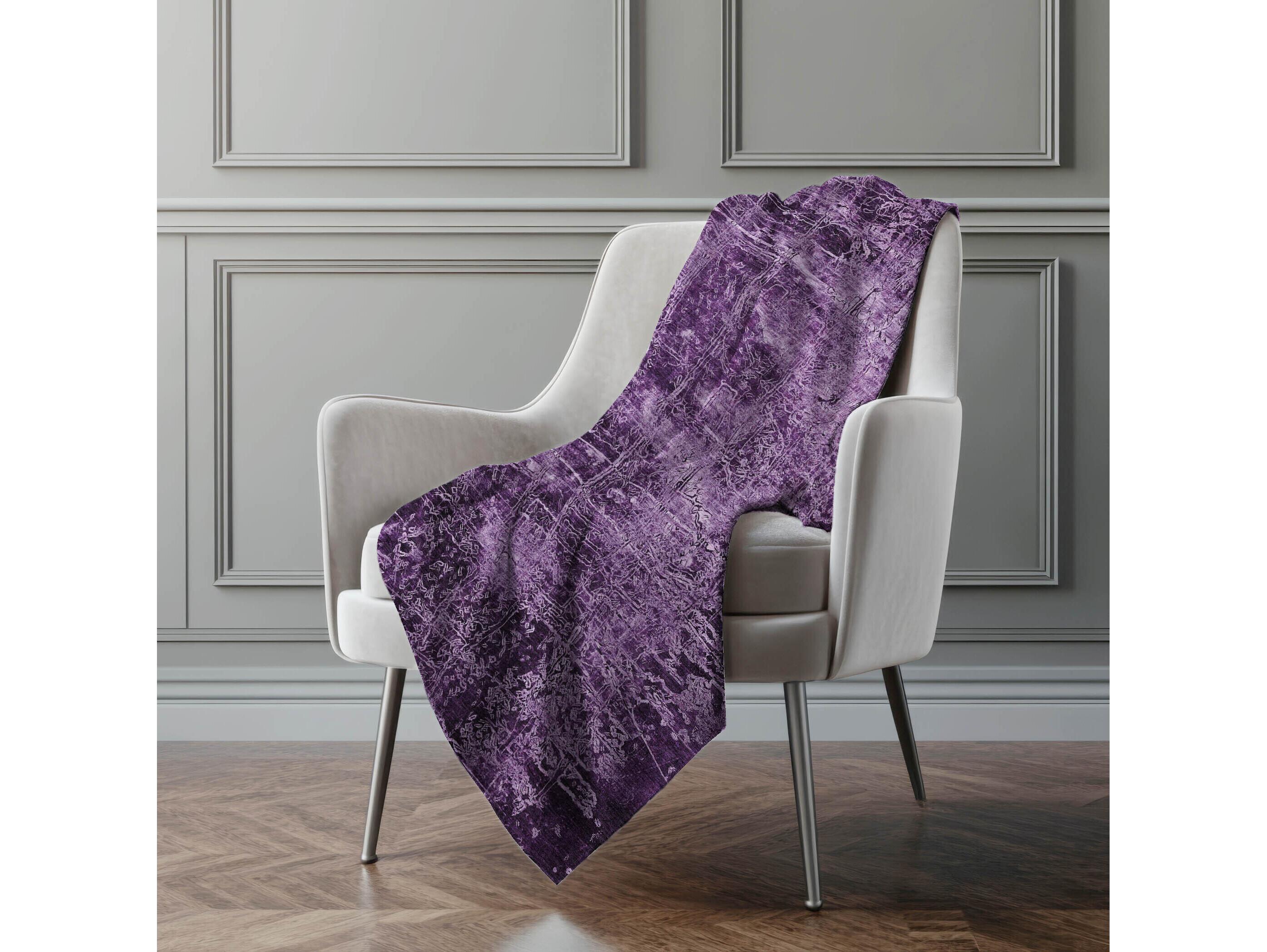 Dalyn Sherpa Purple Polyester Throw
