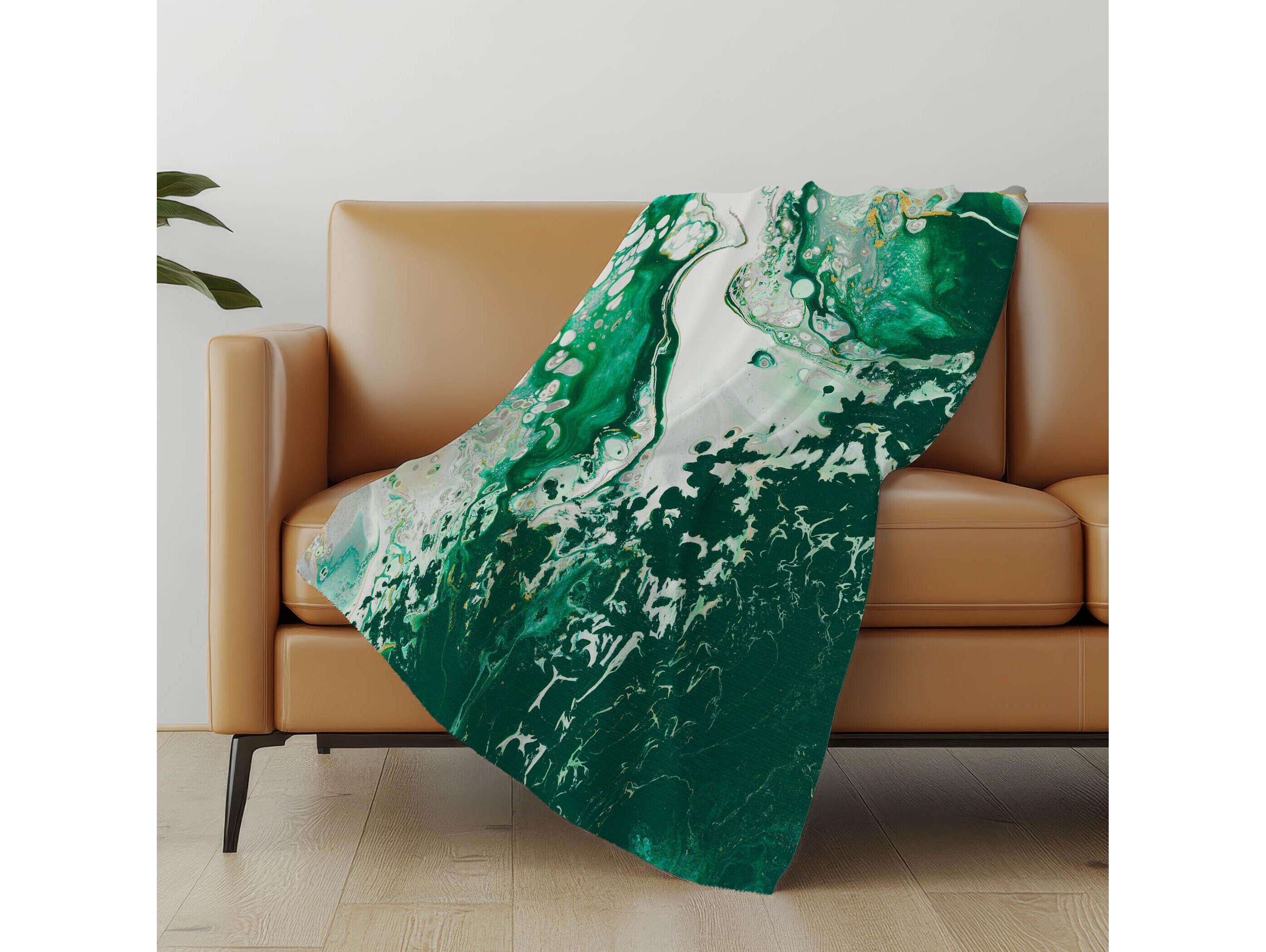 Dalyn Sherpa Green Polyester Throw