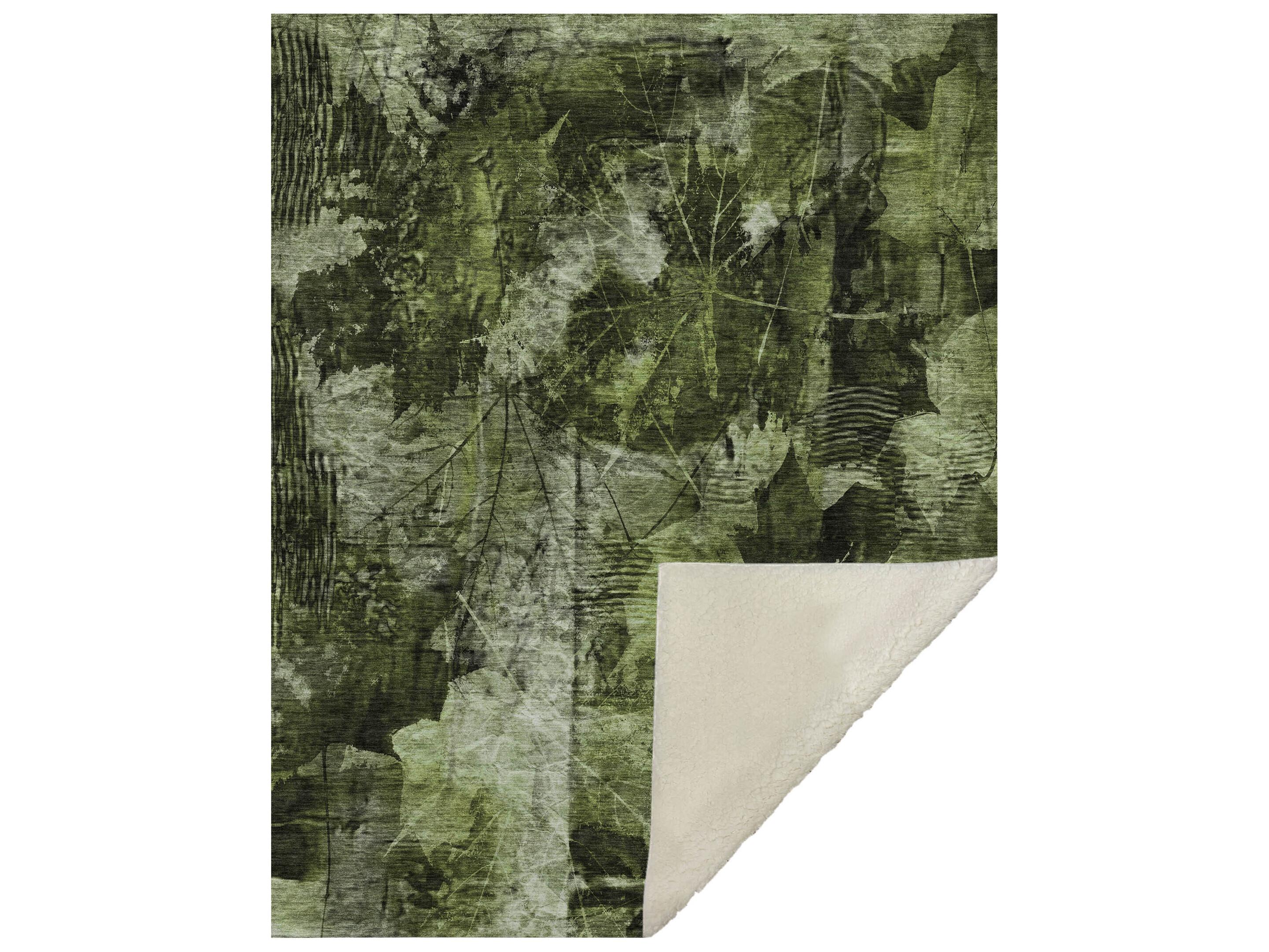 Dalyn Sherpa Green Polyester Throw