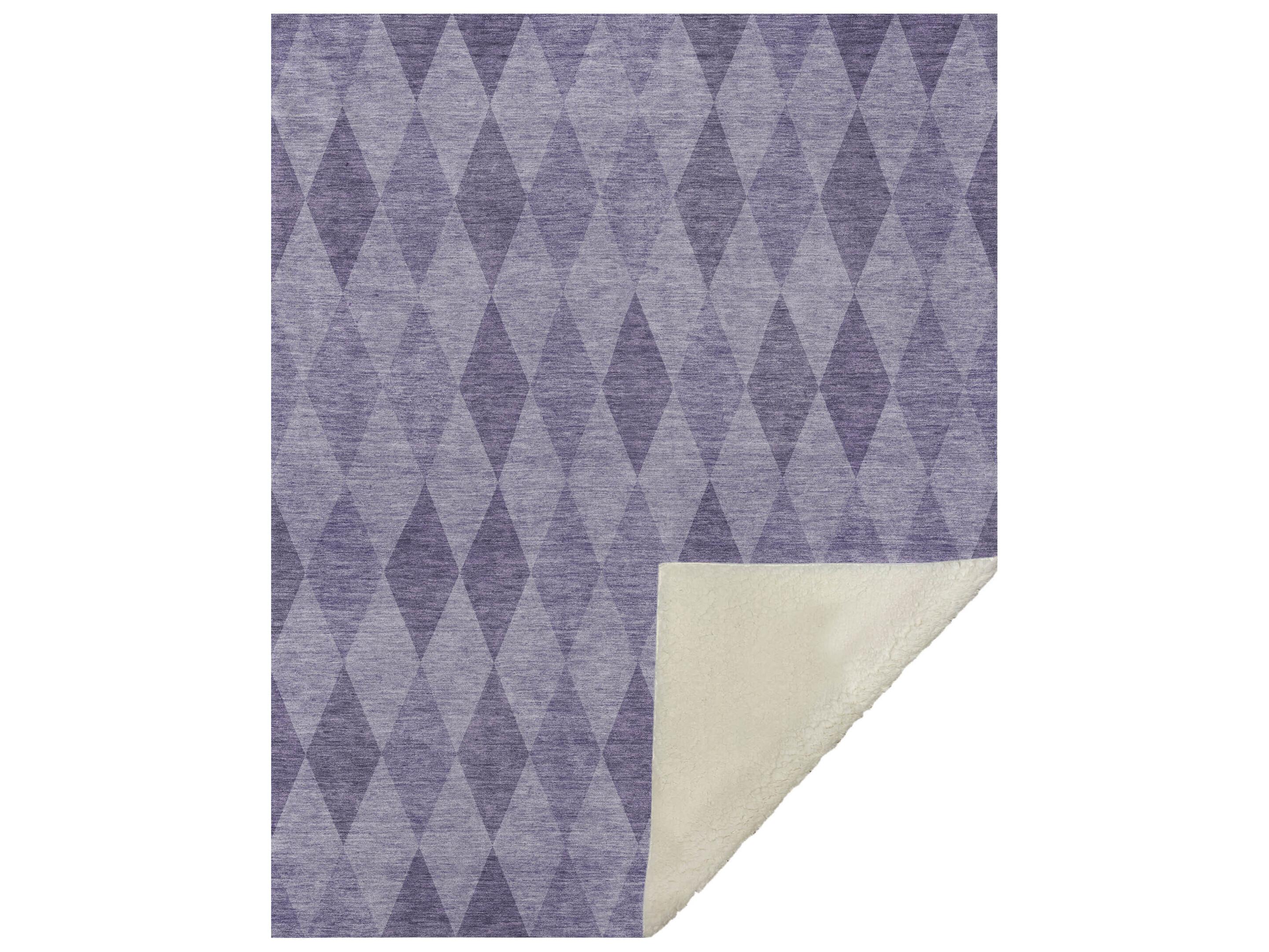 Dalyn Sherpa Purple Polyester Throw