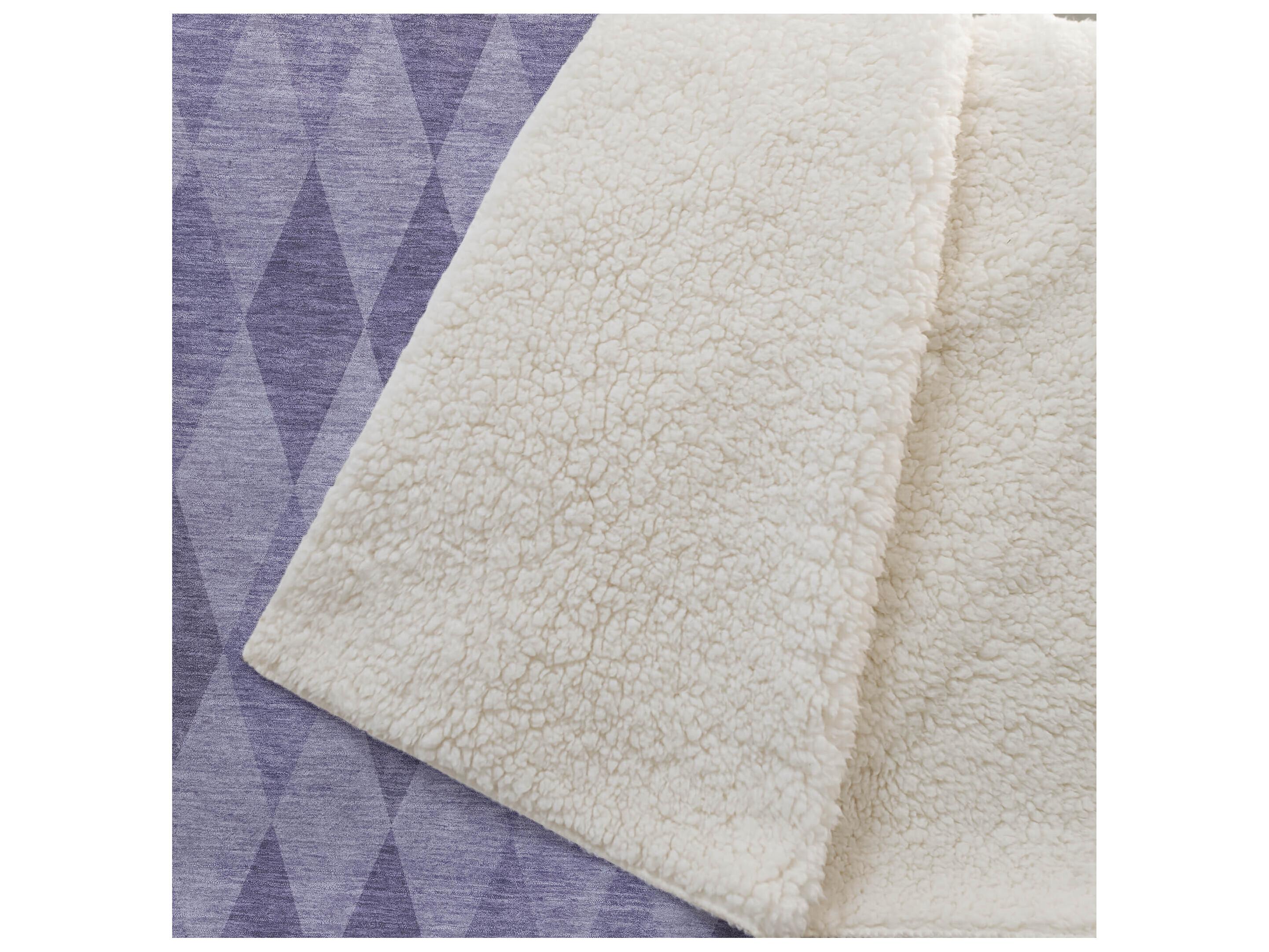 Dalyn Sherpa Purple Polyester Throw