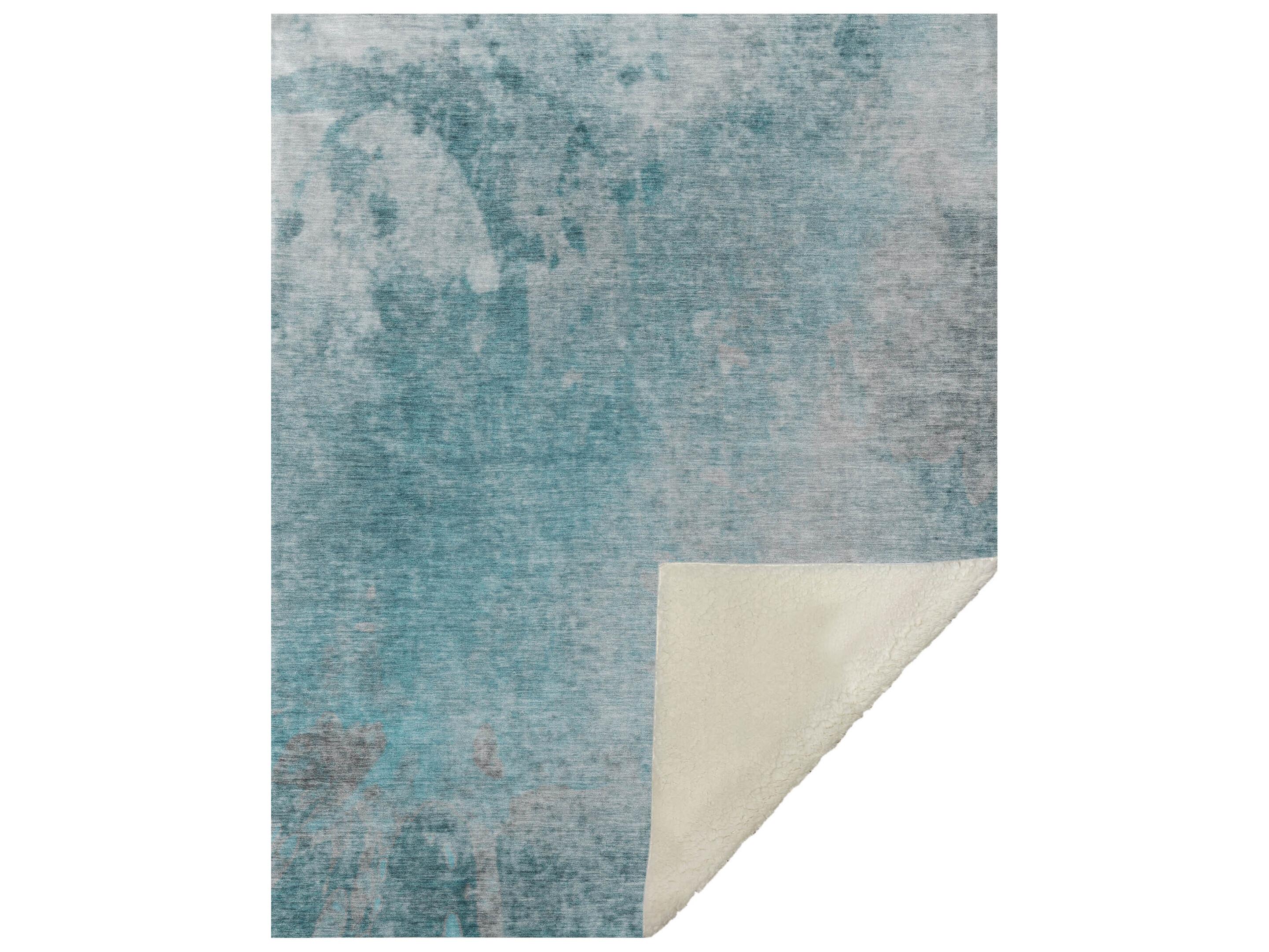 Dalyn Sherpa Teal Polyester Throw