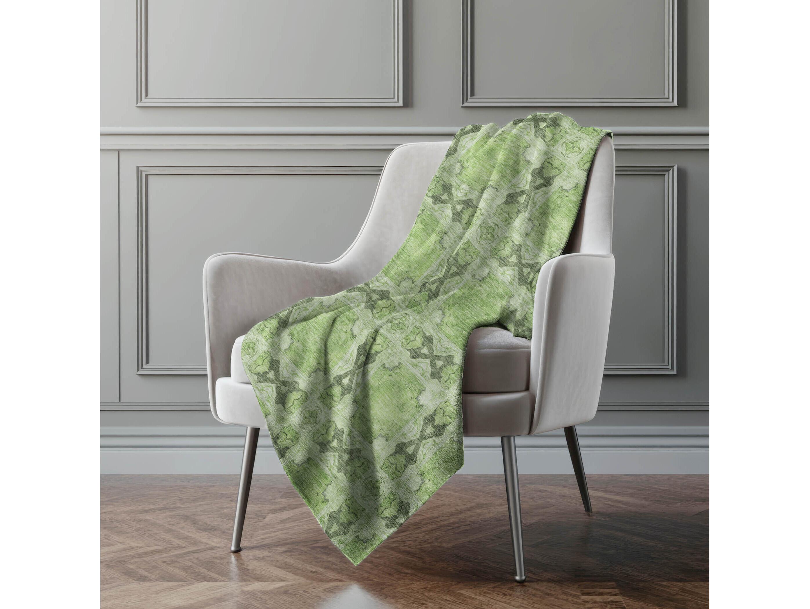 Dalyn Sherpa Green Polyester Throw