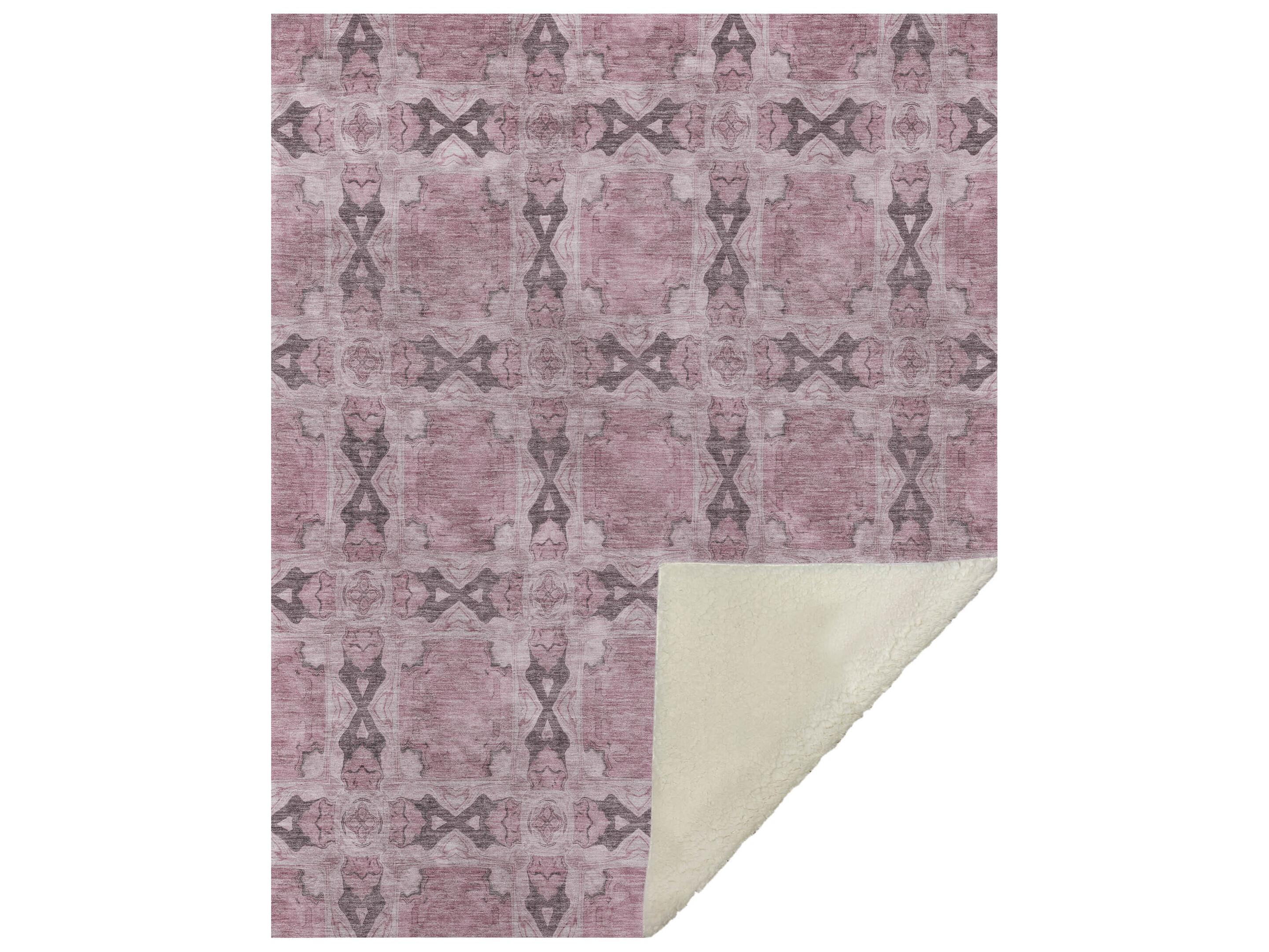 Dalyn Sherpa Pink Polyester Throw