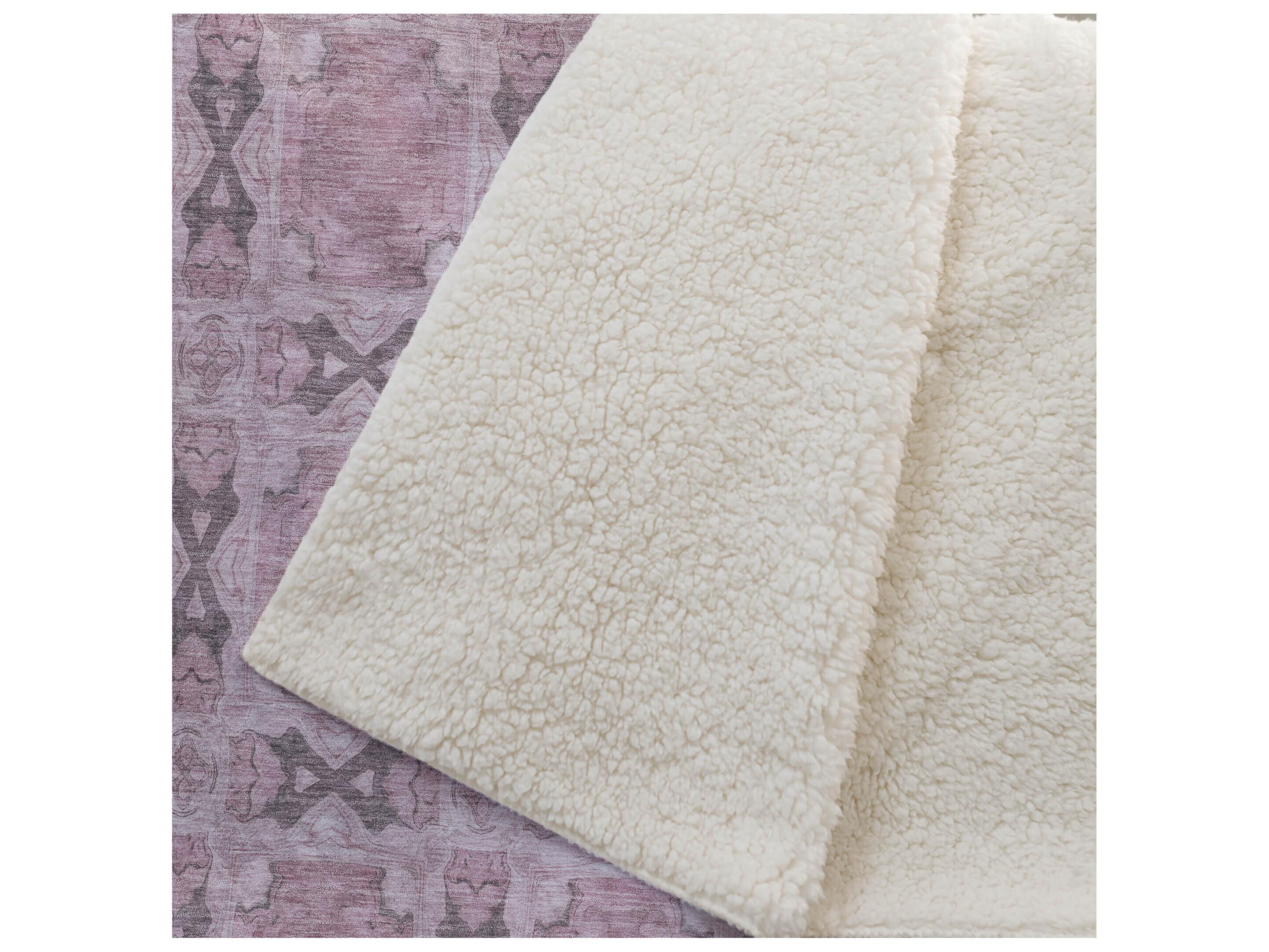 Dalyn Sherpa Pink Polyester Throw