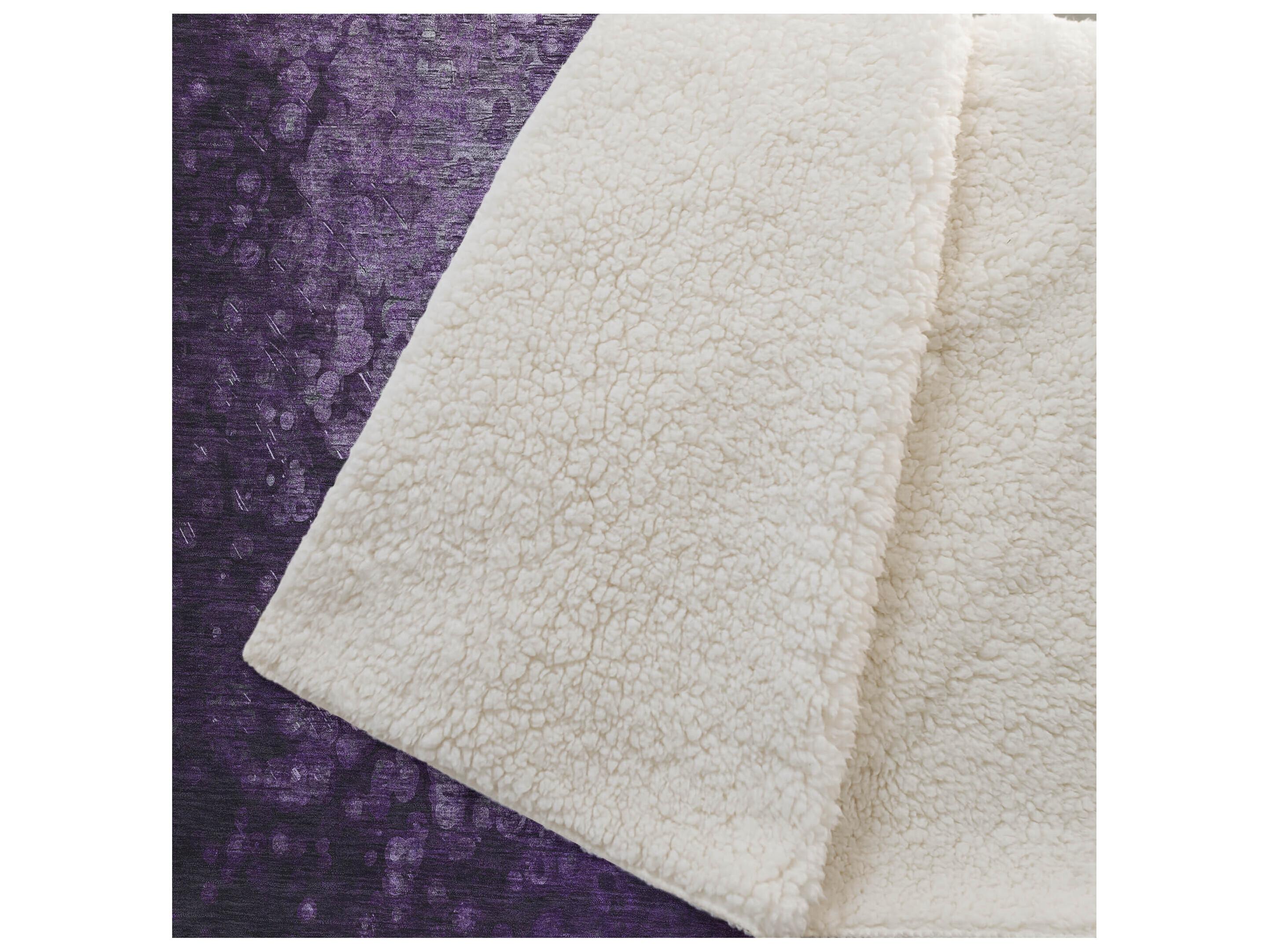Dalyn Sherpa Purple Polyester Throw