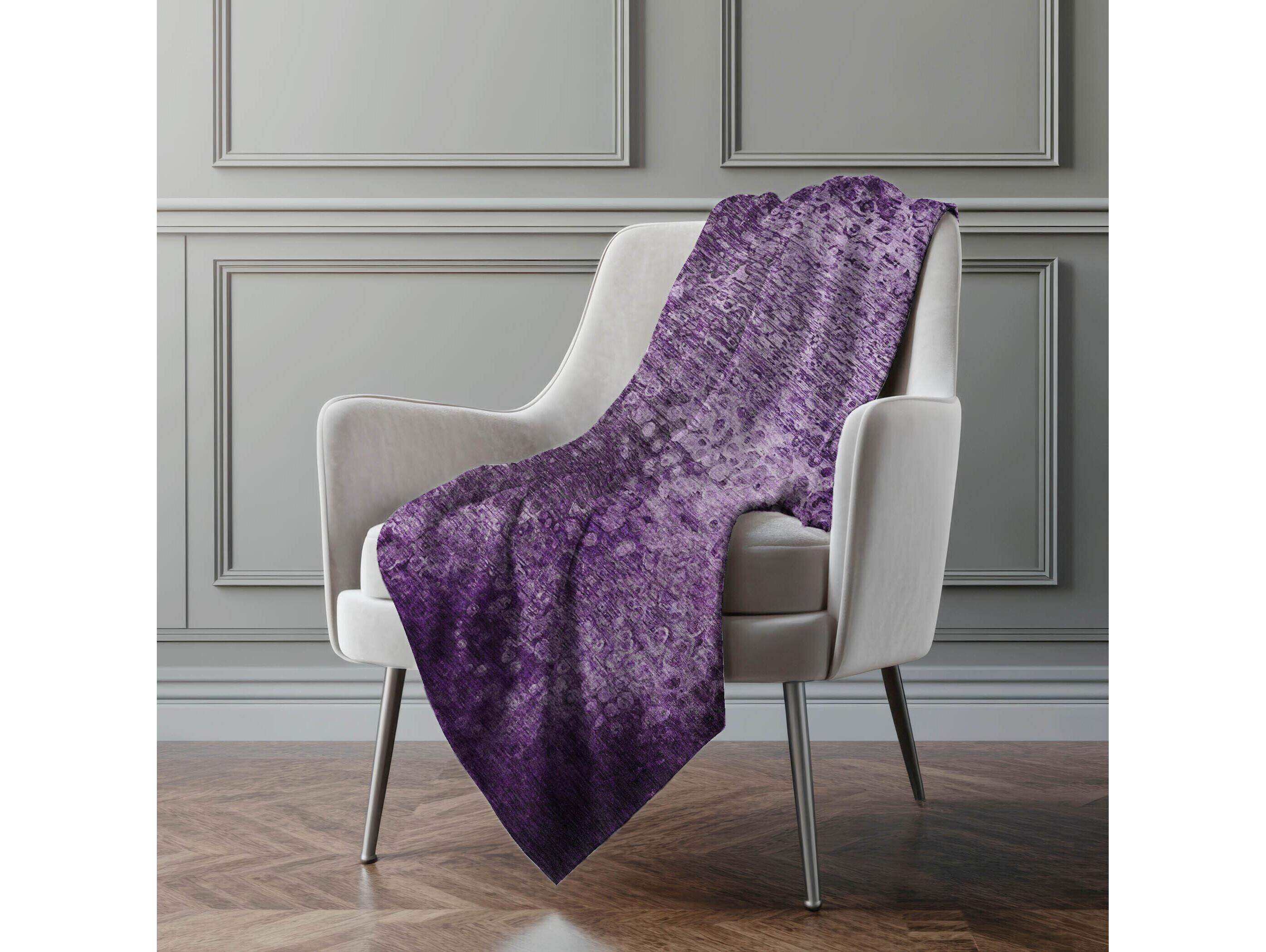 Dalyn Sherpa Purple Polyester Throw