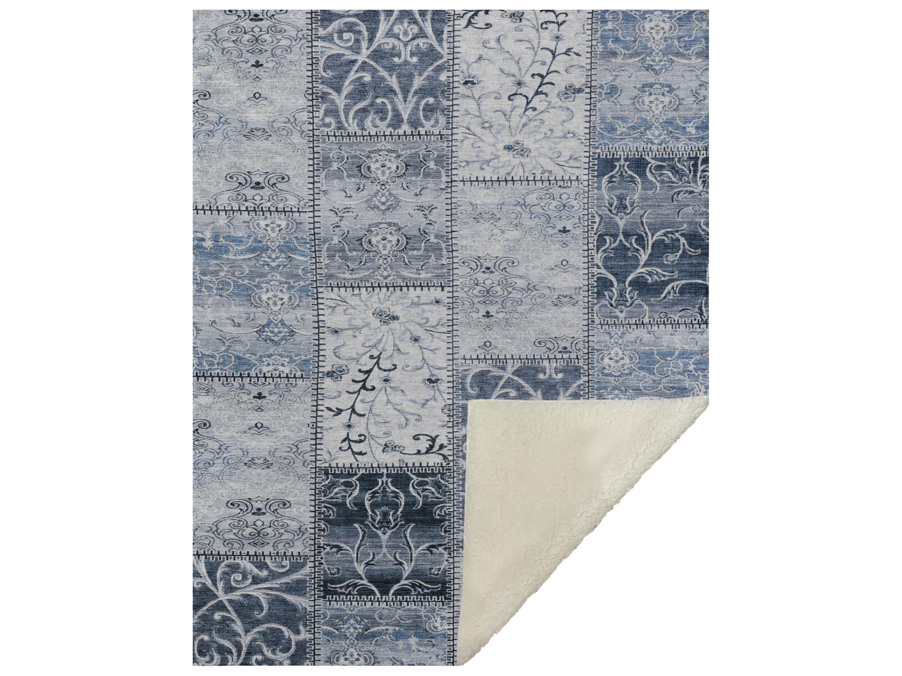 Dalyn Sherpa Blue Polyester Throw